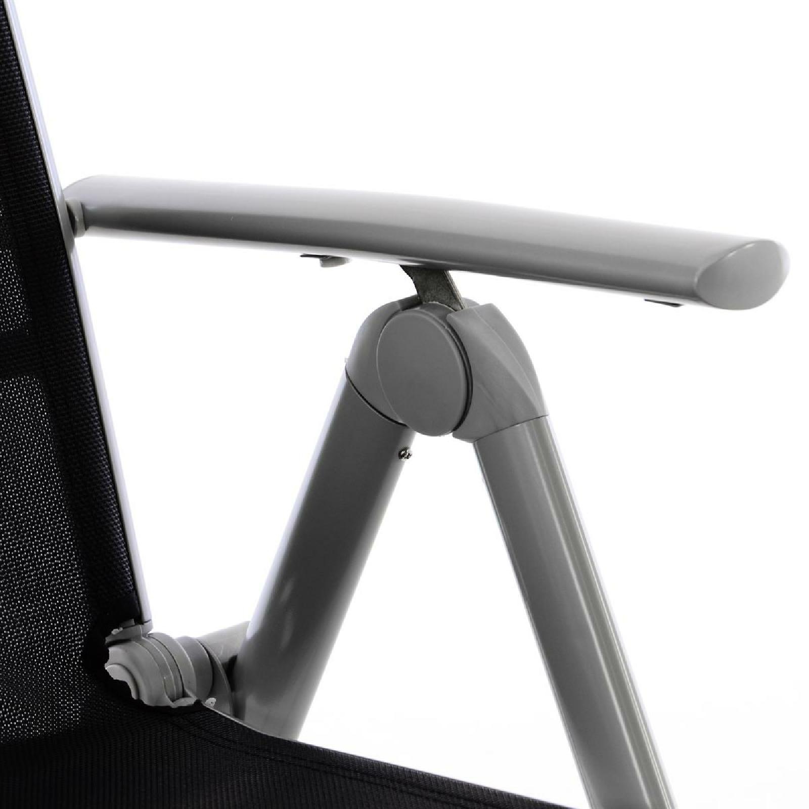 VCM Gartenstuhl "Alu Klappstuhl mit Fußstütze Schwarz" () günstig online kaufen