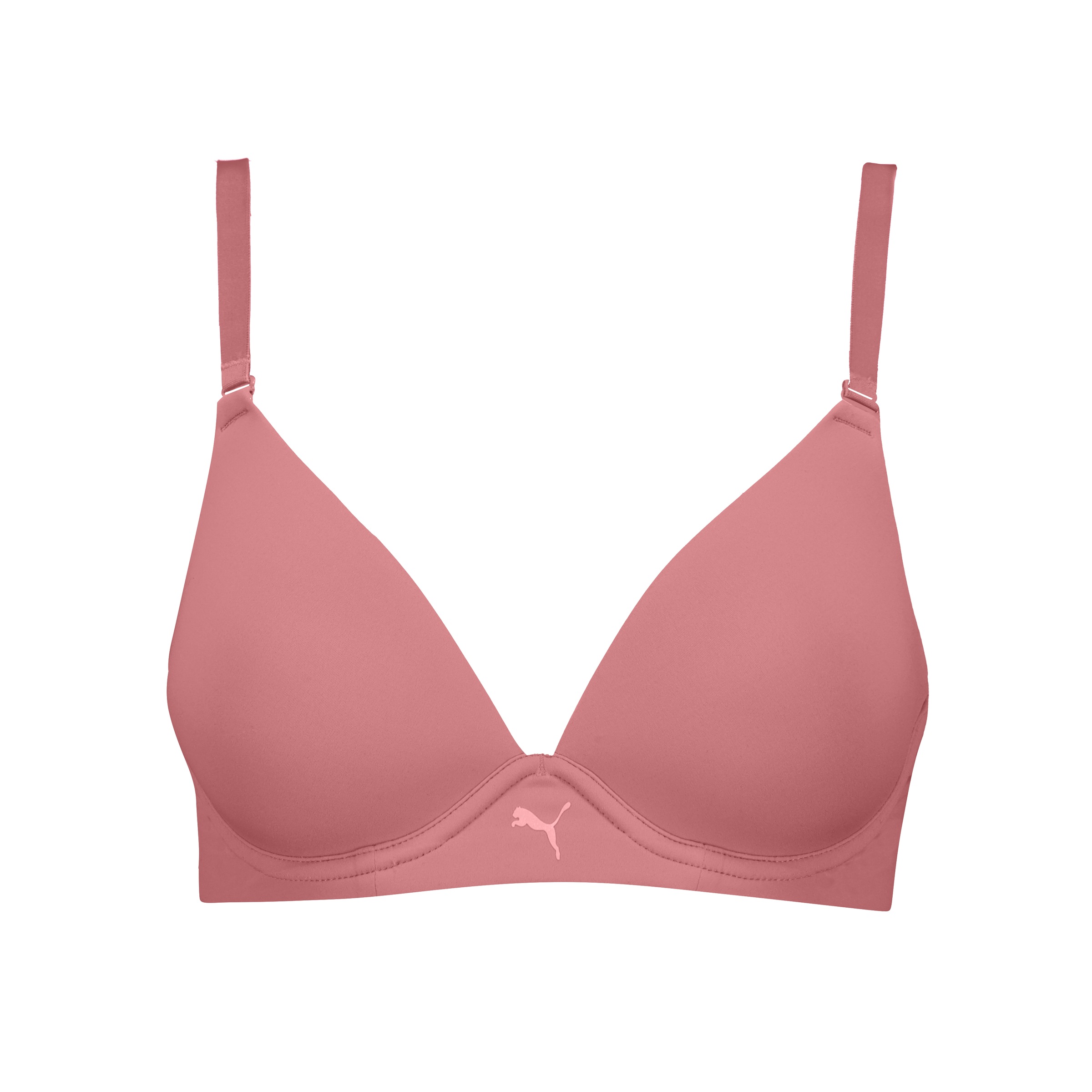 PUMA Bügel-BH »PUMA WOMEN MICROFIBER SOFT PADDED BRA« mit wendbaren und verstellbaren Trägern, Logodruck vorn
