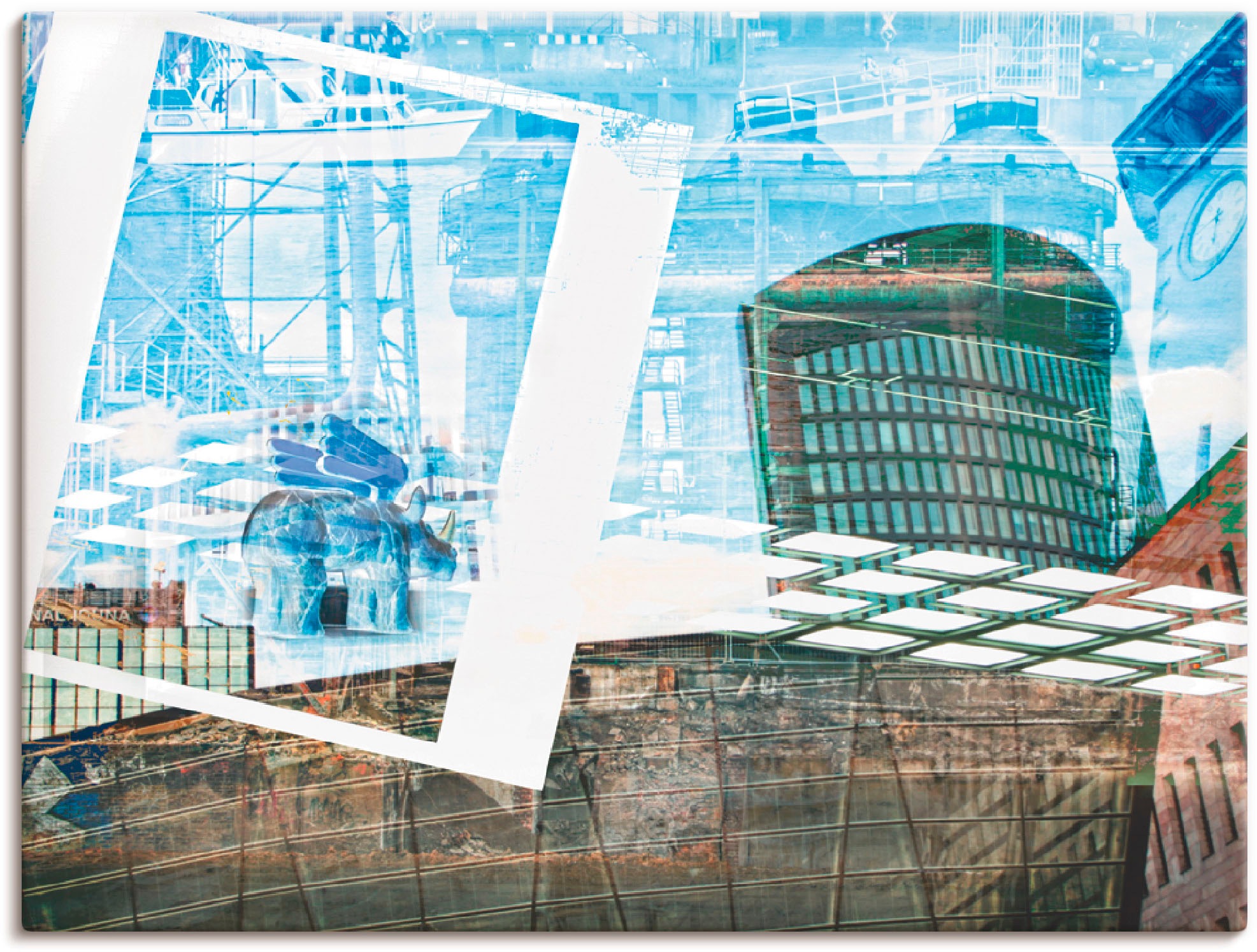 Artland Wandbild »Dortmund Skyline Collage III«, Architektonische Elemente, (1 St.), als Leinwandbild, Wandaufkleber oder Poster in versch. Größen