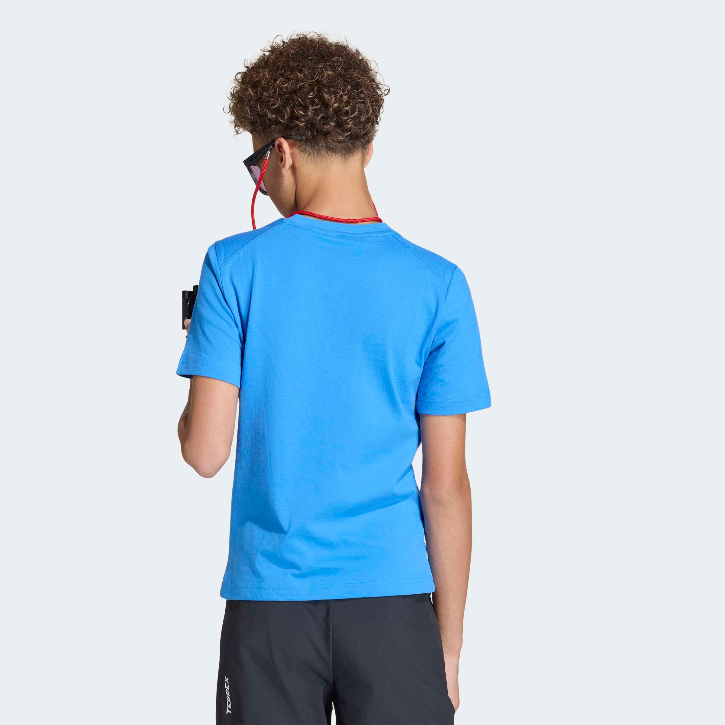 adidas TERREX Funktionsshirt »KIDS MULTI LOGO« für Kinder, mit Rundhalsausschnitt, ohne Verschluss, aus Baumwolle