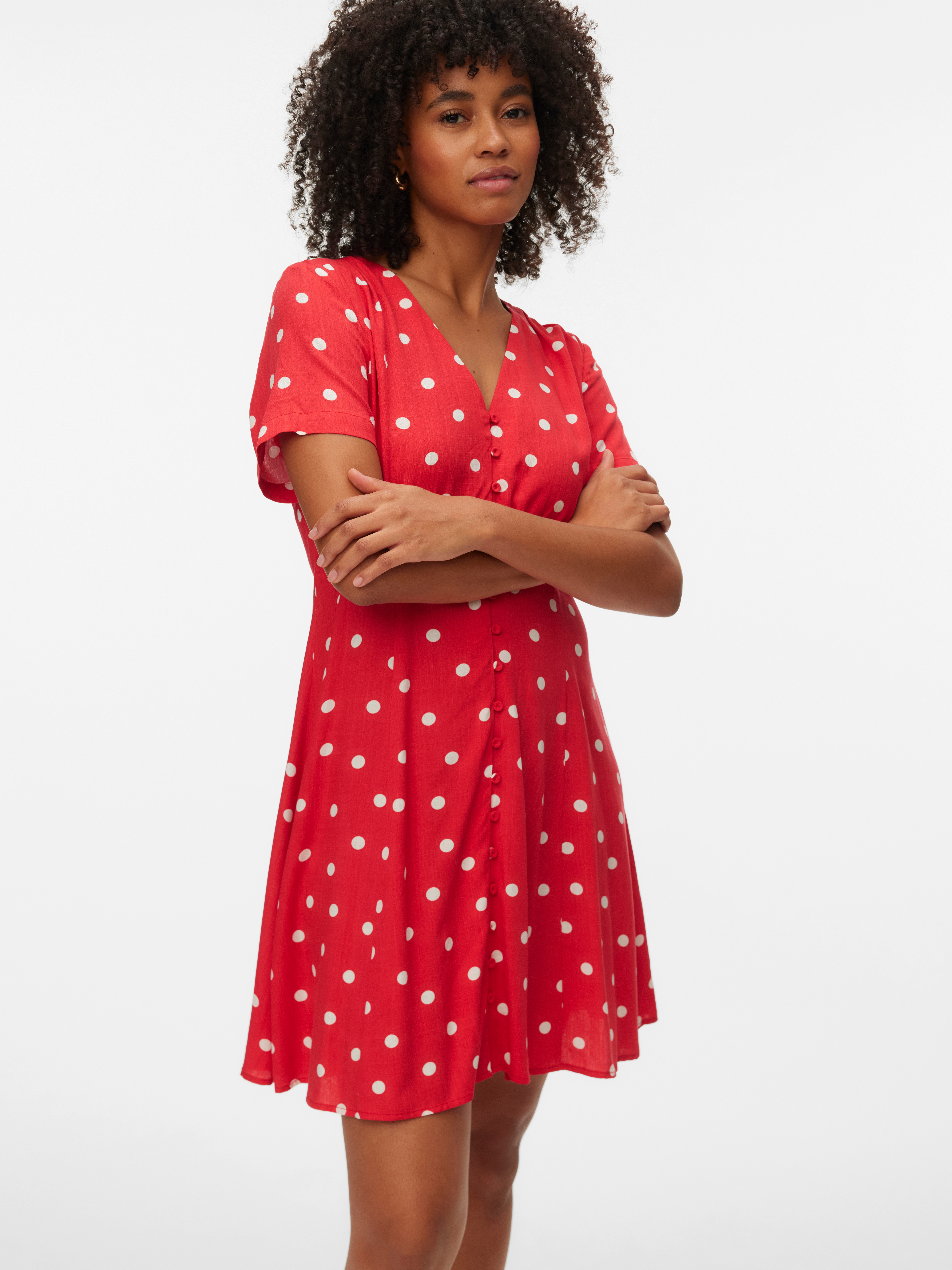 Vero Moda Minikleid "VMKORA S/S SHORT DRESS WVN BTQ" Viskose