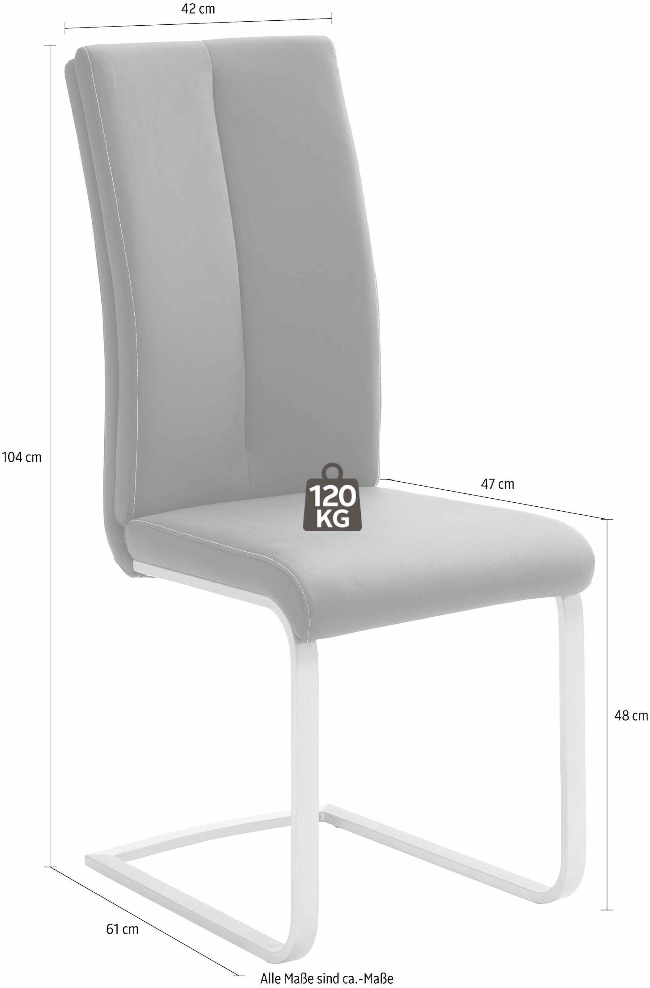 MCA furniture Freischwinger »Paulo 2«, (Set), 4 St., Kunstleder, Stuhl belastbar bis 120 kg