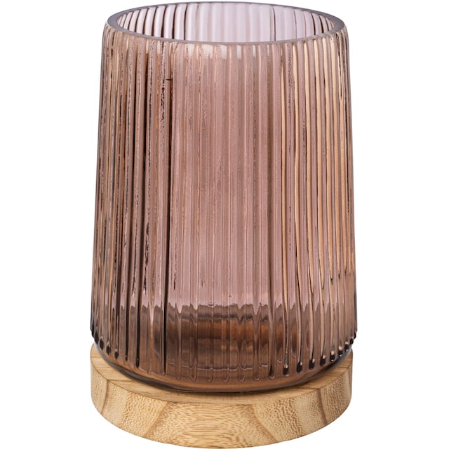 Creativ home Windlicht »TRIEST«, (Set, 2 St.), Kerzenhalter aus Glas, mit  Holzfuß kaufen | BAUR