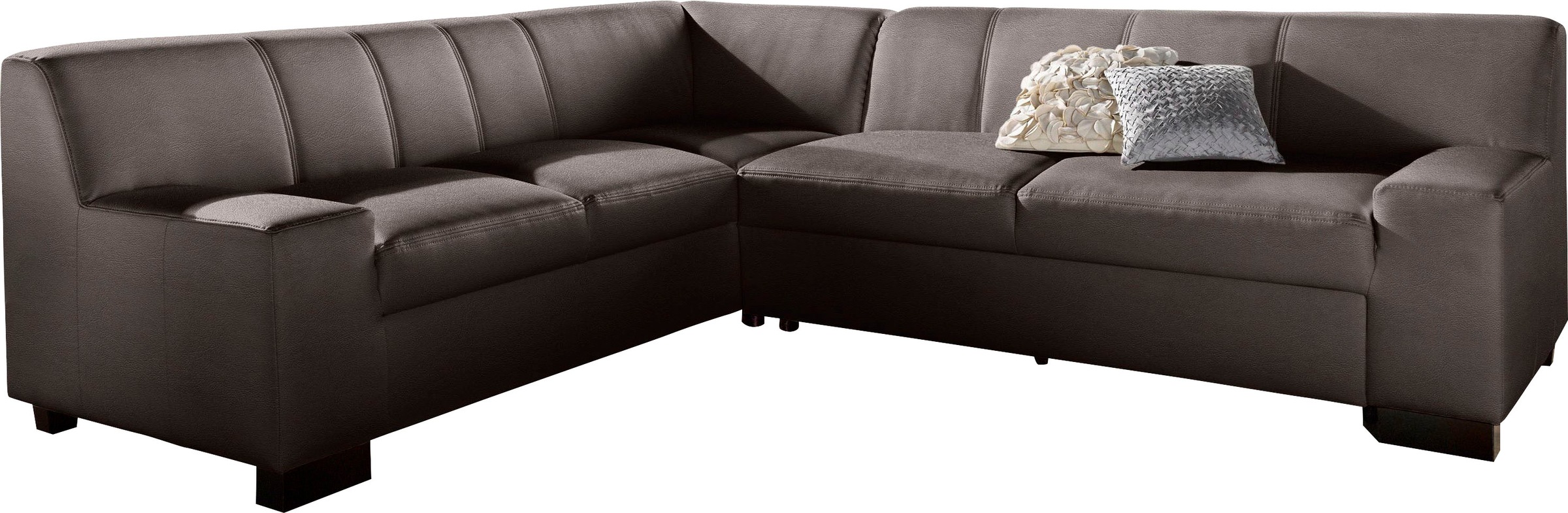 DOMO collection Ecksofa "Norma, moderne Armlehnen, zeitlos und elegant, L-F günstig online kaufen