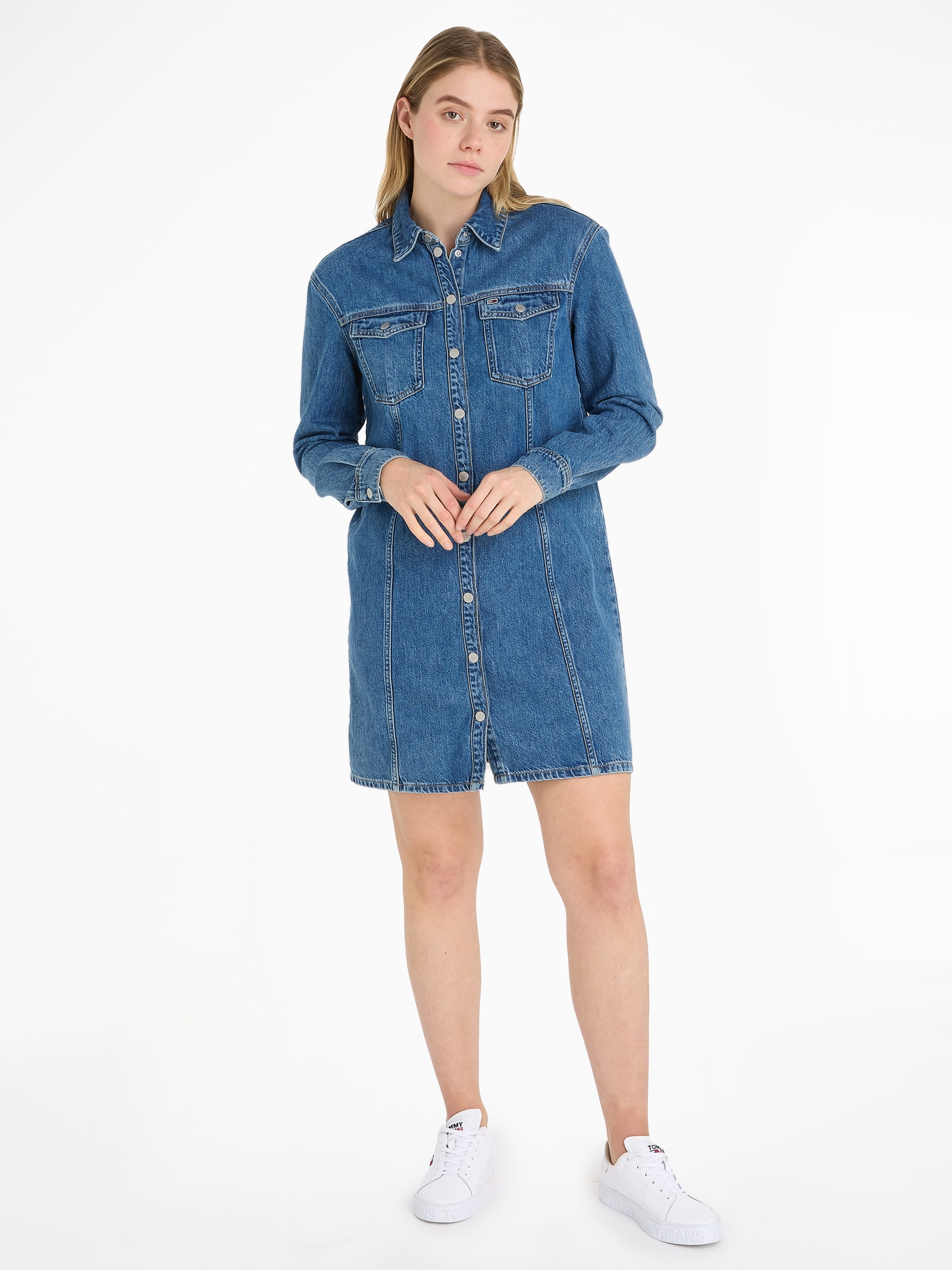 Jeanskleid »ALINE LS DRESS AH5032 EXT«, mit Logostickerei