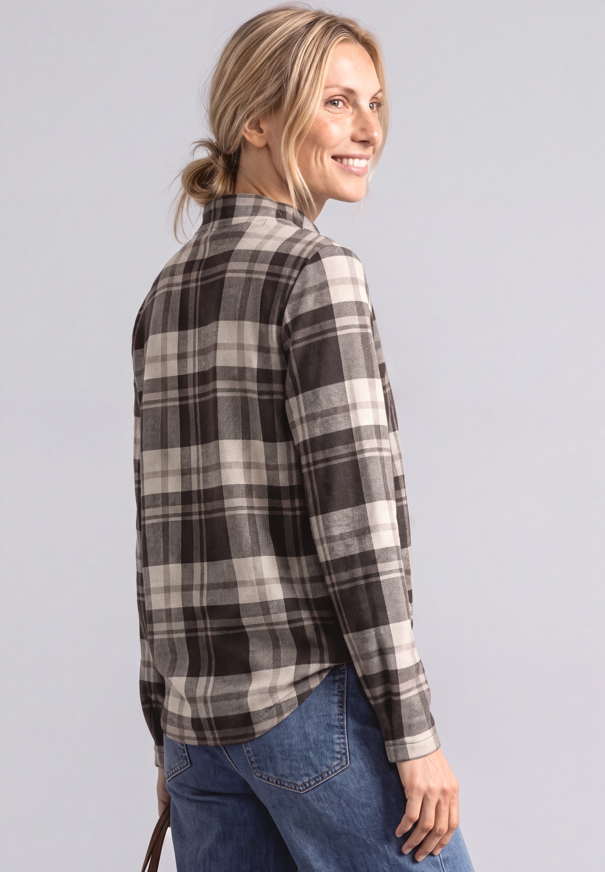 STREET ONE Langarmshirt mit Karomuster
