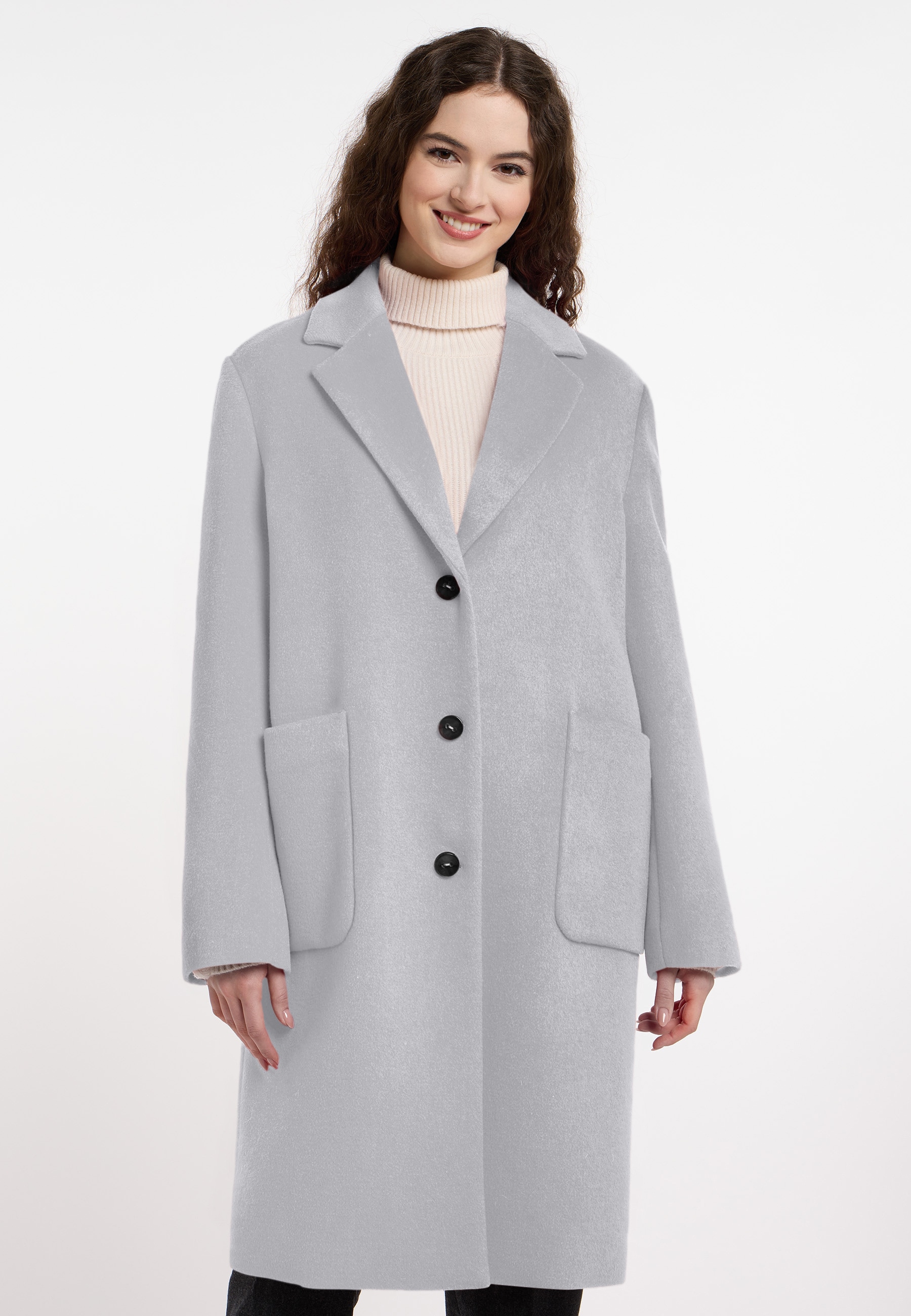 Frieda & Freddies Langmantel "Wool Coat / Gillian 2", mit dezenten Farbdetails