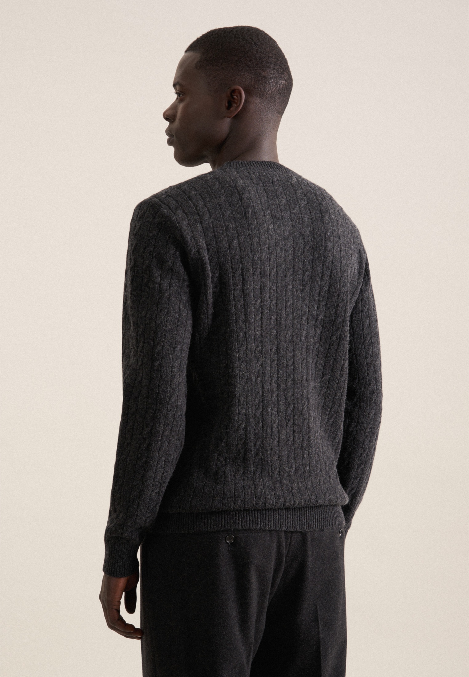 seidensticker Strickpullover »Regular«, Langarm Rundhals Zopfmuster