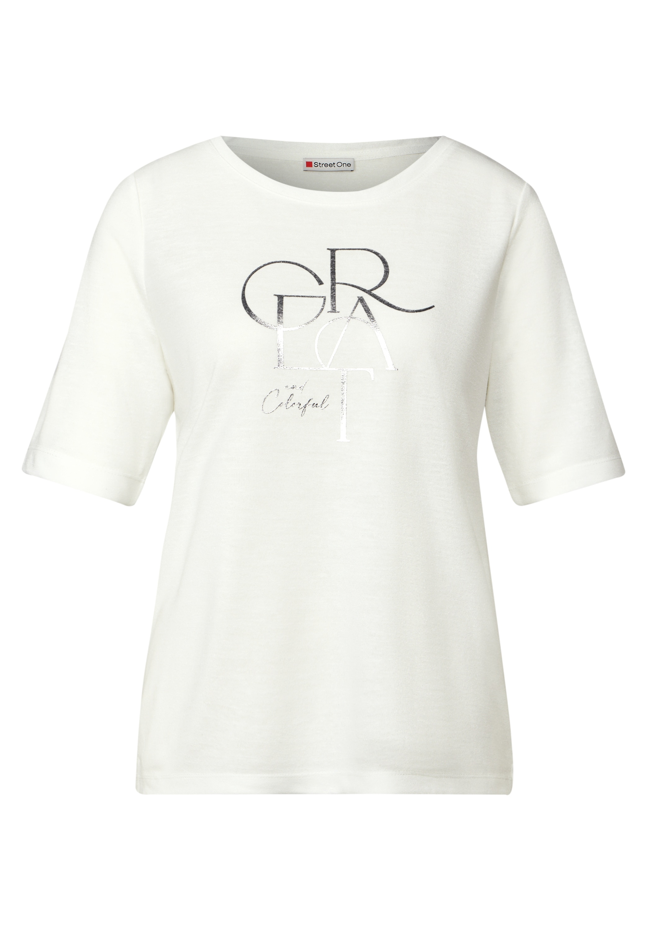 STREET ONE Rundhalsshirt, mit Rundhalsausschnitt
