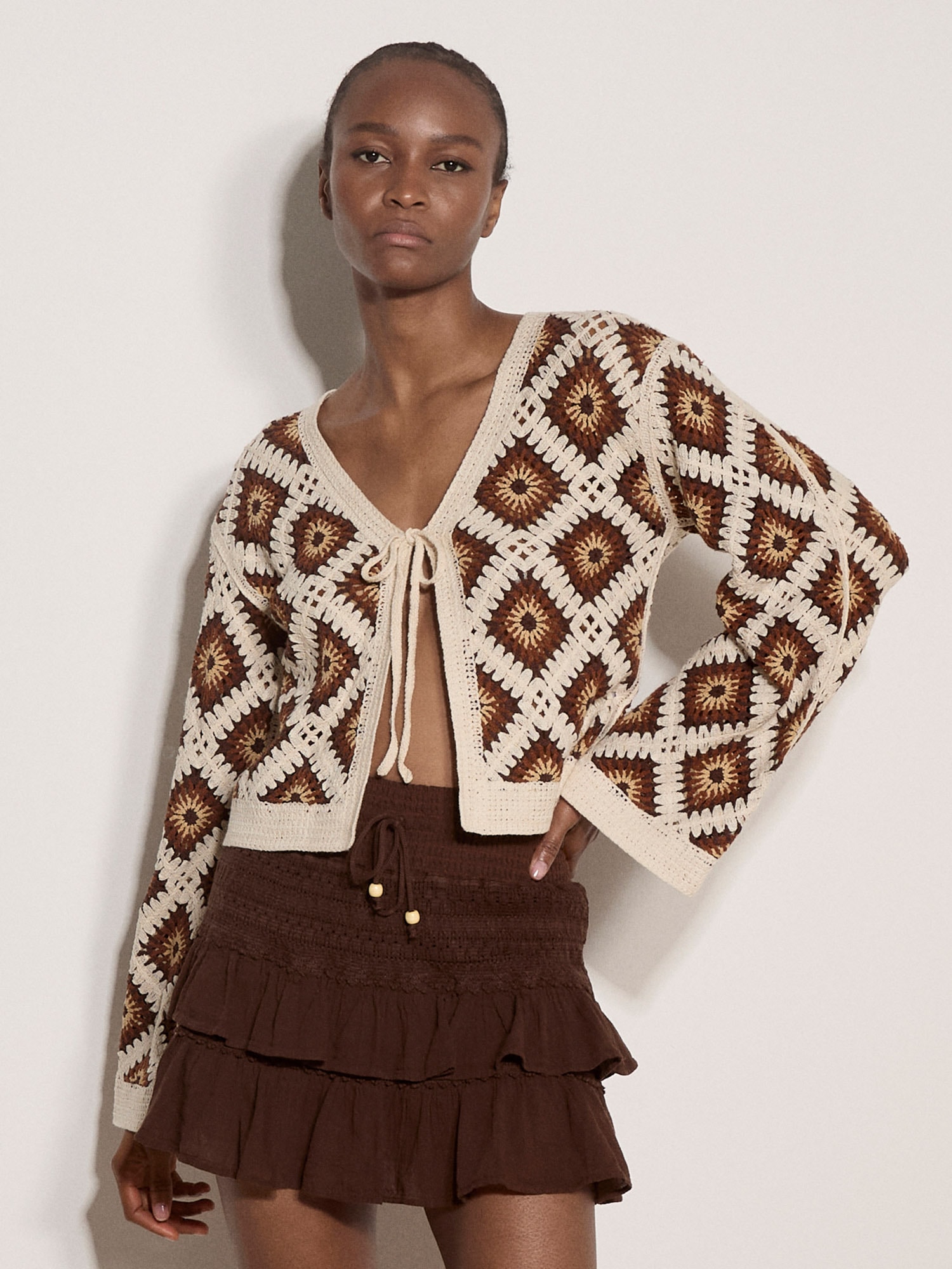 Apricot Cardigan »Strickjacke« Häkelverzierungen