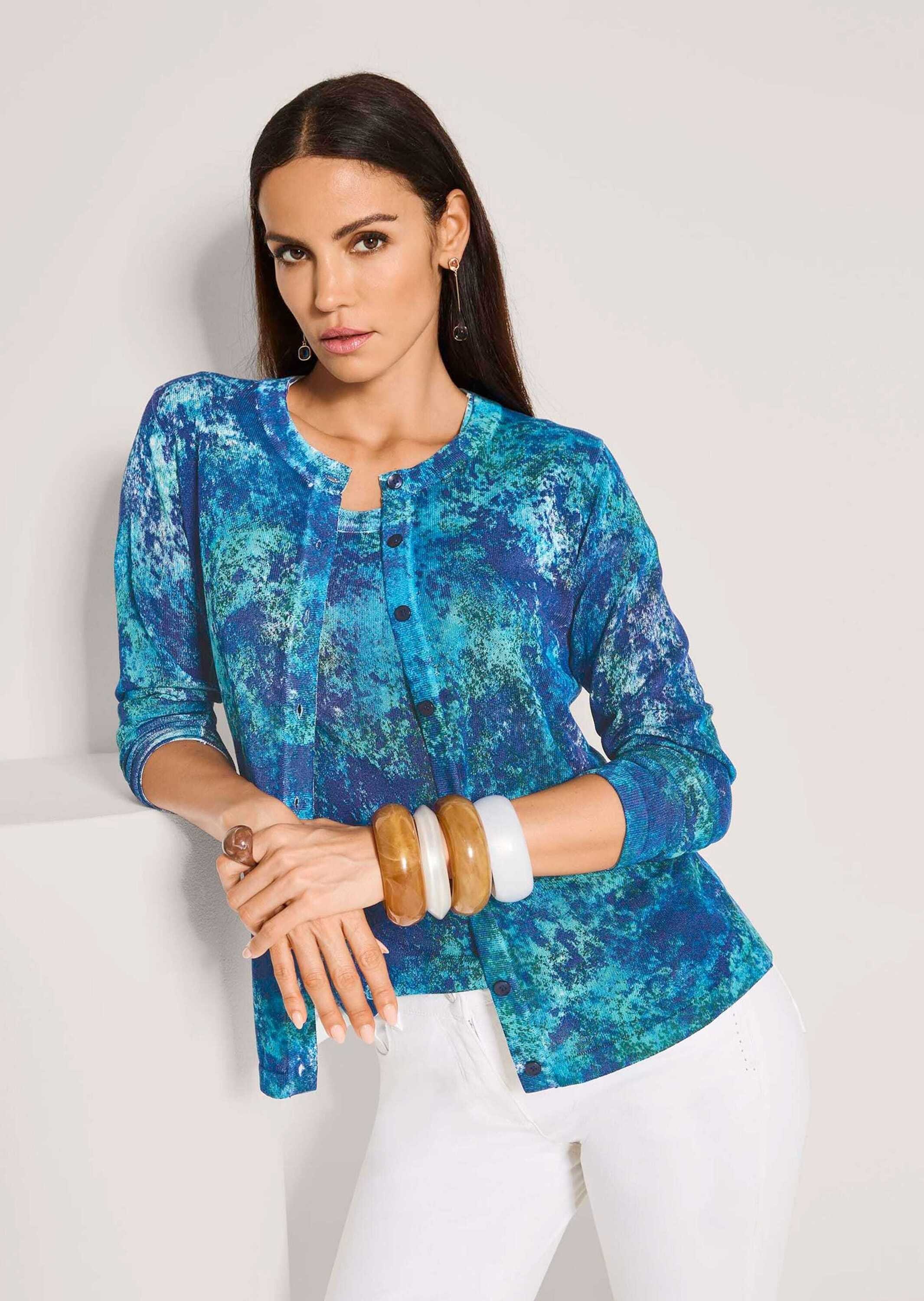 MADELEINE Strickjacke »Strickjacke Langarm Viskose-Jacke mit Knopfleiste« Durchgehende Knopfleiste