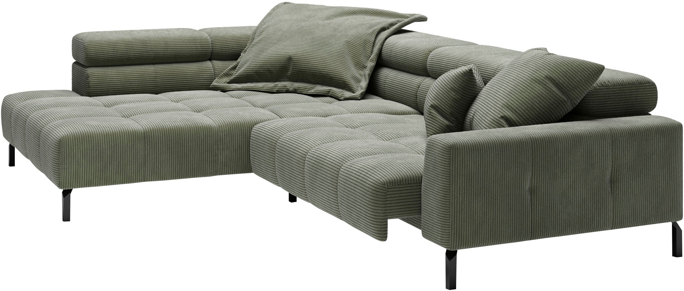 Places of Style Ecksofa »Cleveland, L-Form, incl. Kopfteilverstellung, Breite 311 cm«, wahlweise elektrischer Sitzvorzug