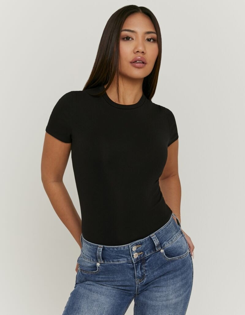 Tally Weijl Kurzarmbody »SBOCOCOSYT« Baumwollmischung, Basic, eng anliegend
