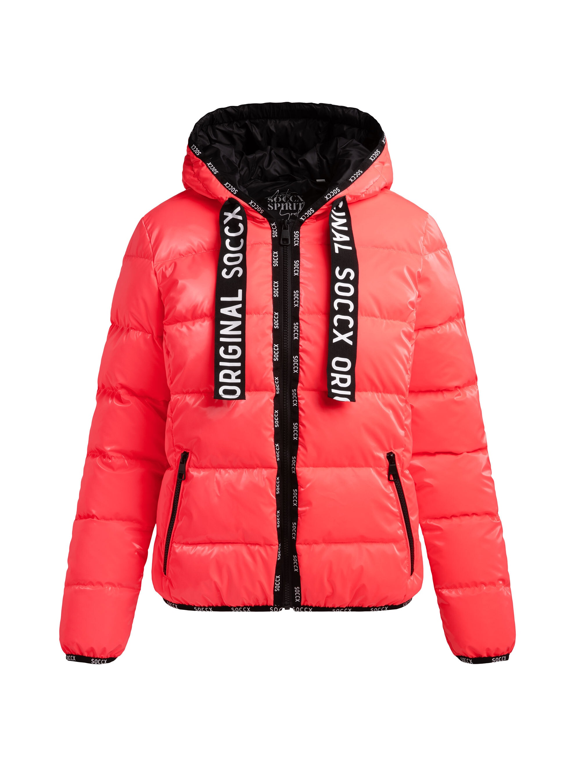 SOCCX Winterjacke mit Kapuze mit Reißverschluss an den Einschubtaschen