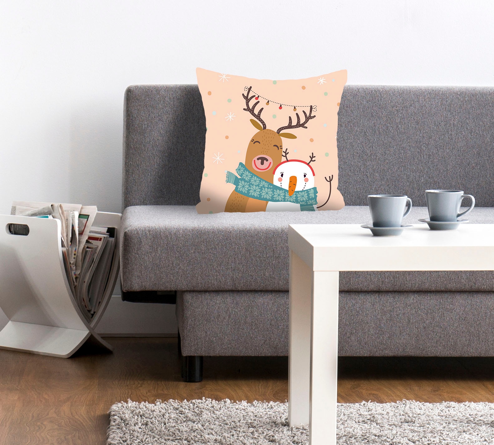 queence Dekokissen "Noel" mit einem Rentier und Schneemann günstig online kaufen