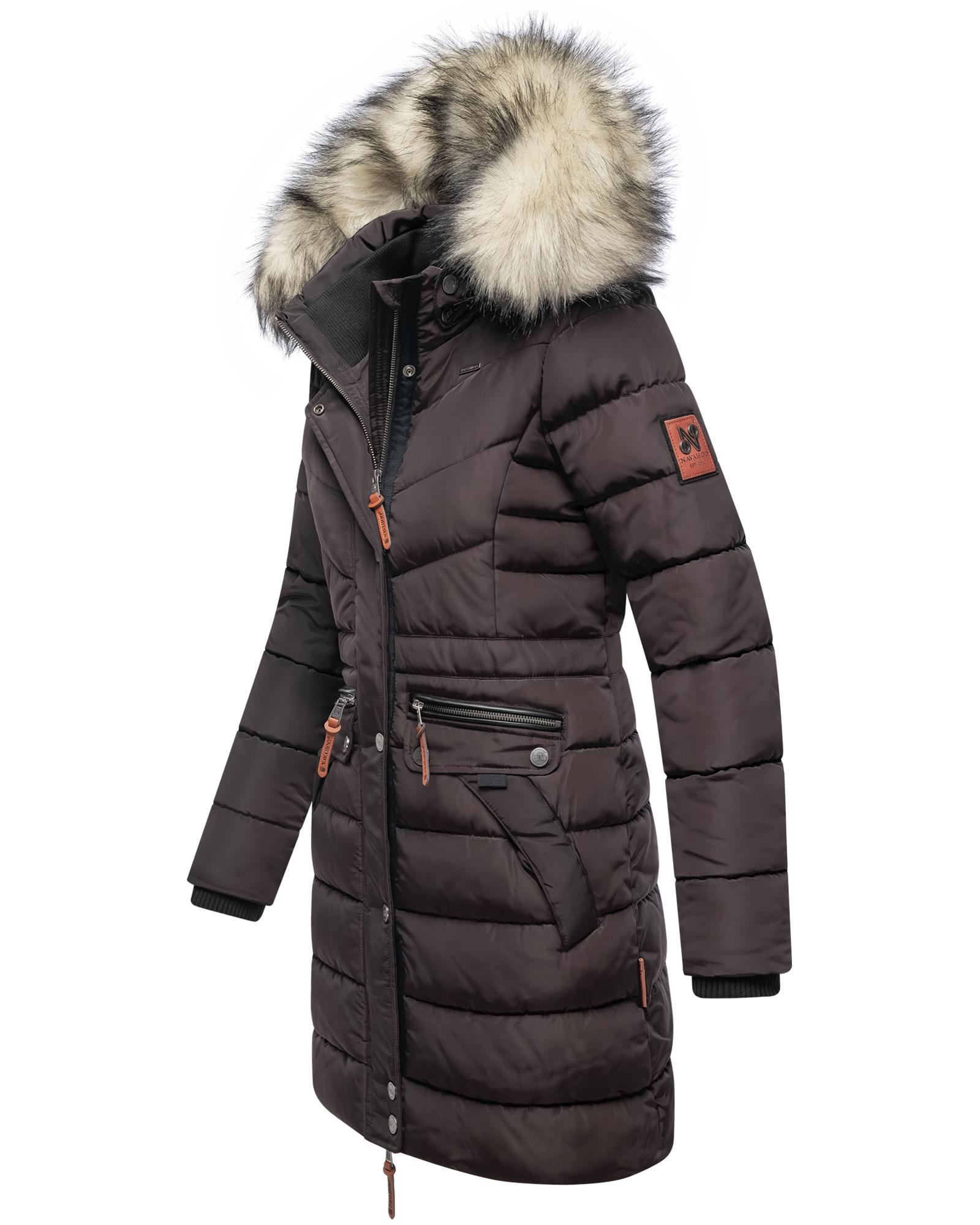 Navahoo Steppmantel "Paula", stylischer Winter Parka m. edlem Fellimitat günstig online kaufen