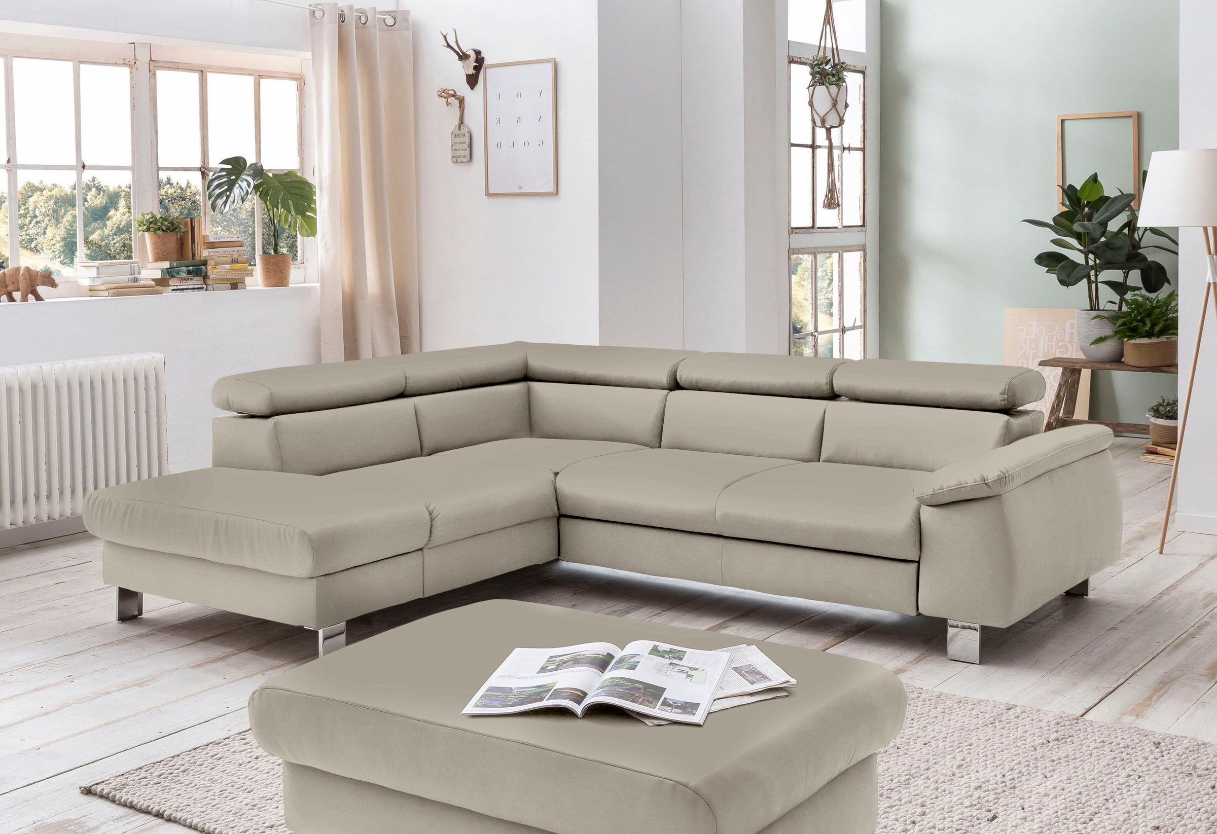 COTTA Ecksofa "Komaris L-Form", inklusive Kopf- bzw. Rückenverstellung, wah günstig online kaufen