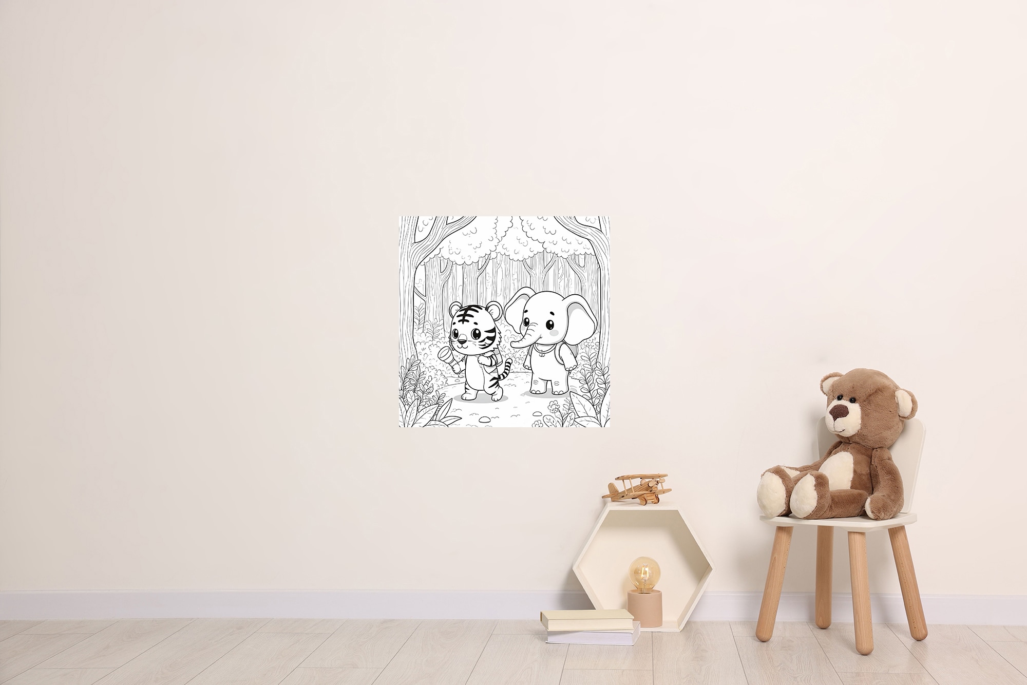 queence Wandsticker "Tiger und Elefant" DIY-Wandsticker zum Bemalen günstig online kaufen
