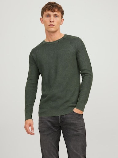 Jack & Jones Rundhalspullover "JJEMATT KNIT CREW NECK NOOS"