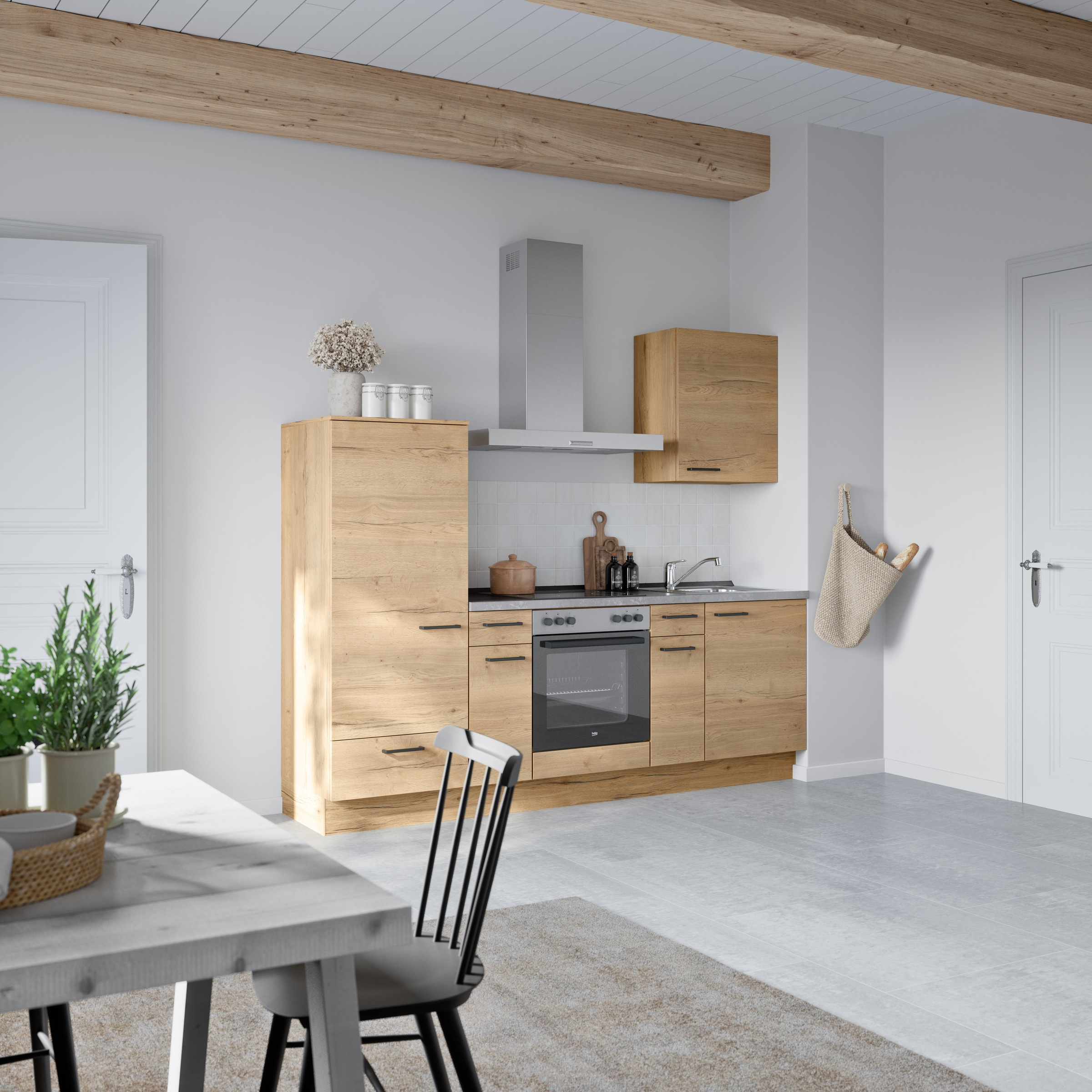nobilia® Küchenzeile »"Structura I"«, vormontiert, Ausrichtung wählbar, Breite 240 cm, wahlw. mit E-Geräten