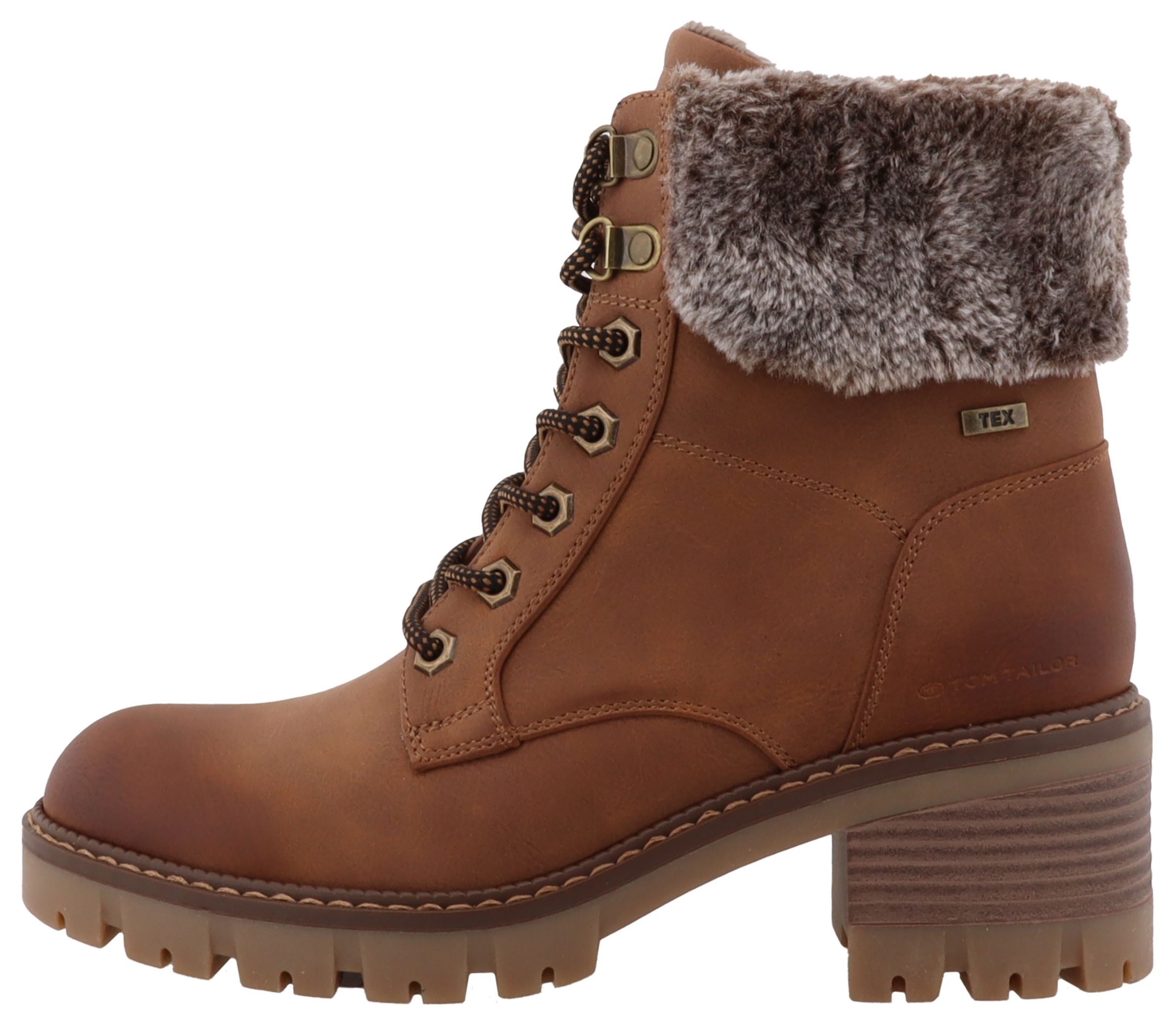 TOM TAILOR Winterstiefelette  Workerboots, Plateaustiefelette mit Blockabsatz