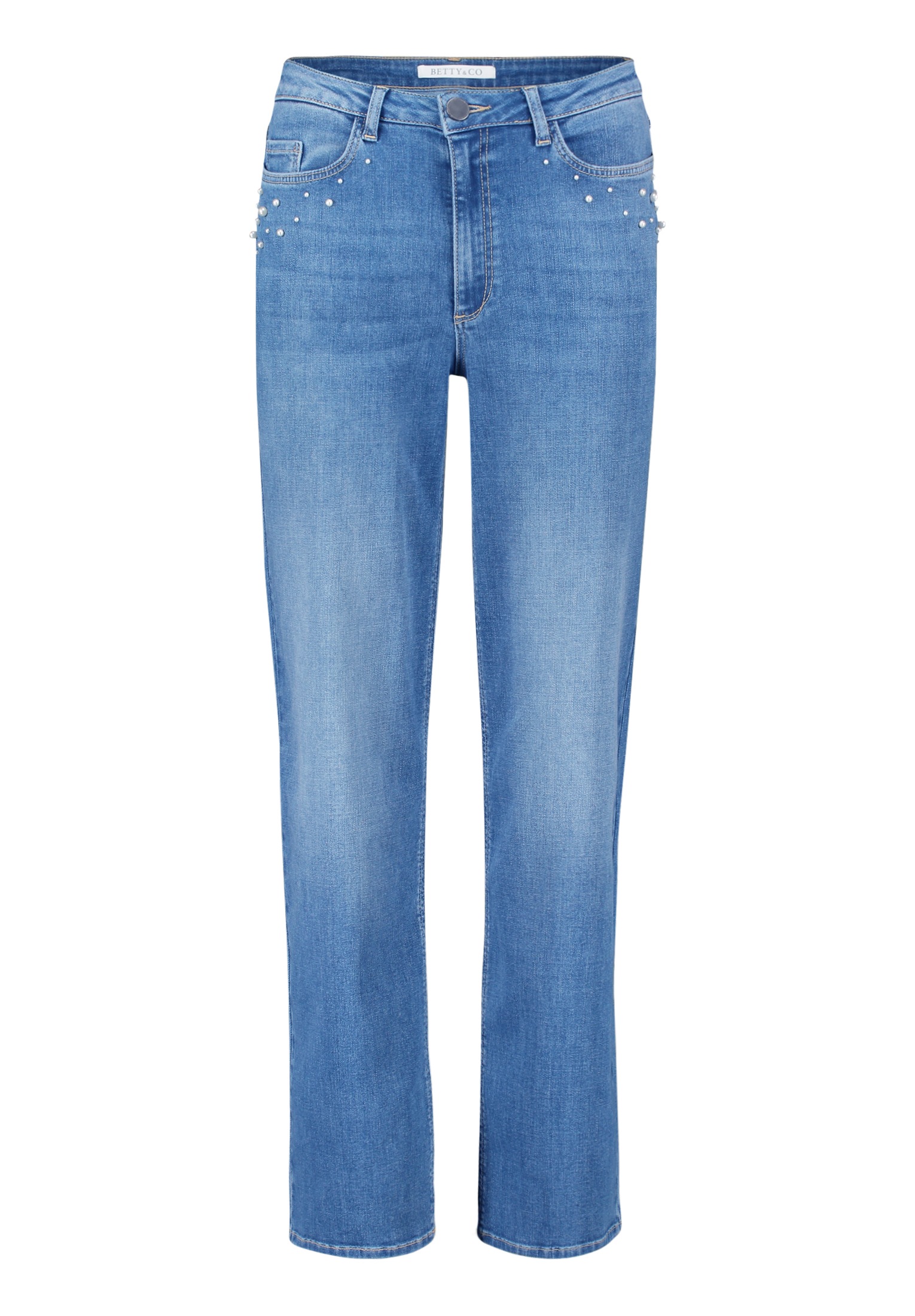 Betty&Co High-waist-Jeans "Betty & Co Damen High Waisted-Jeans mit Perlen" günstig online kaufen