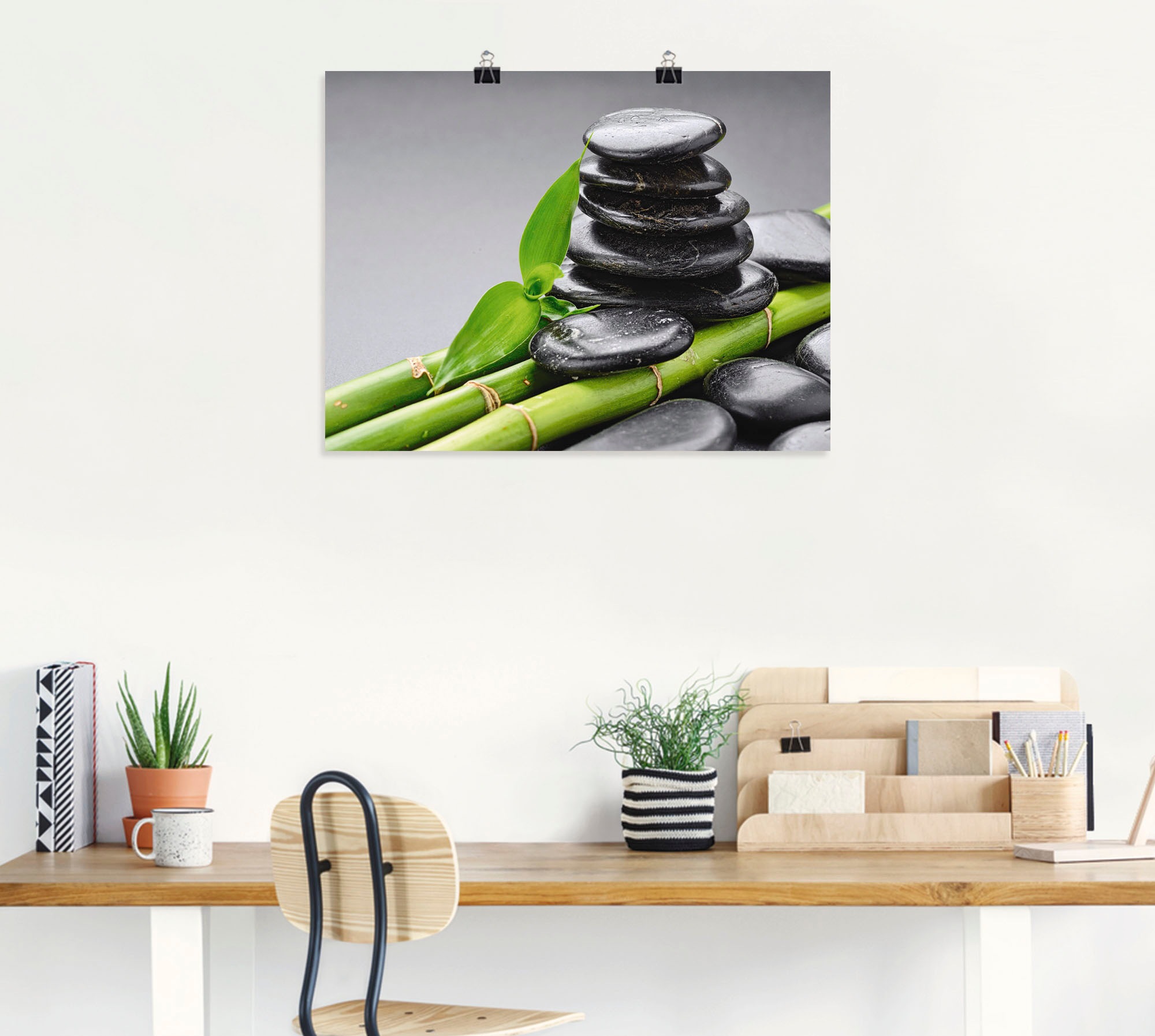 Artland Wandfolie »Basalt Steine und Bambus«, Zen, (1 St.), selbstklebend