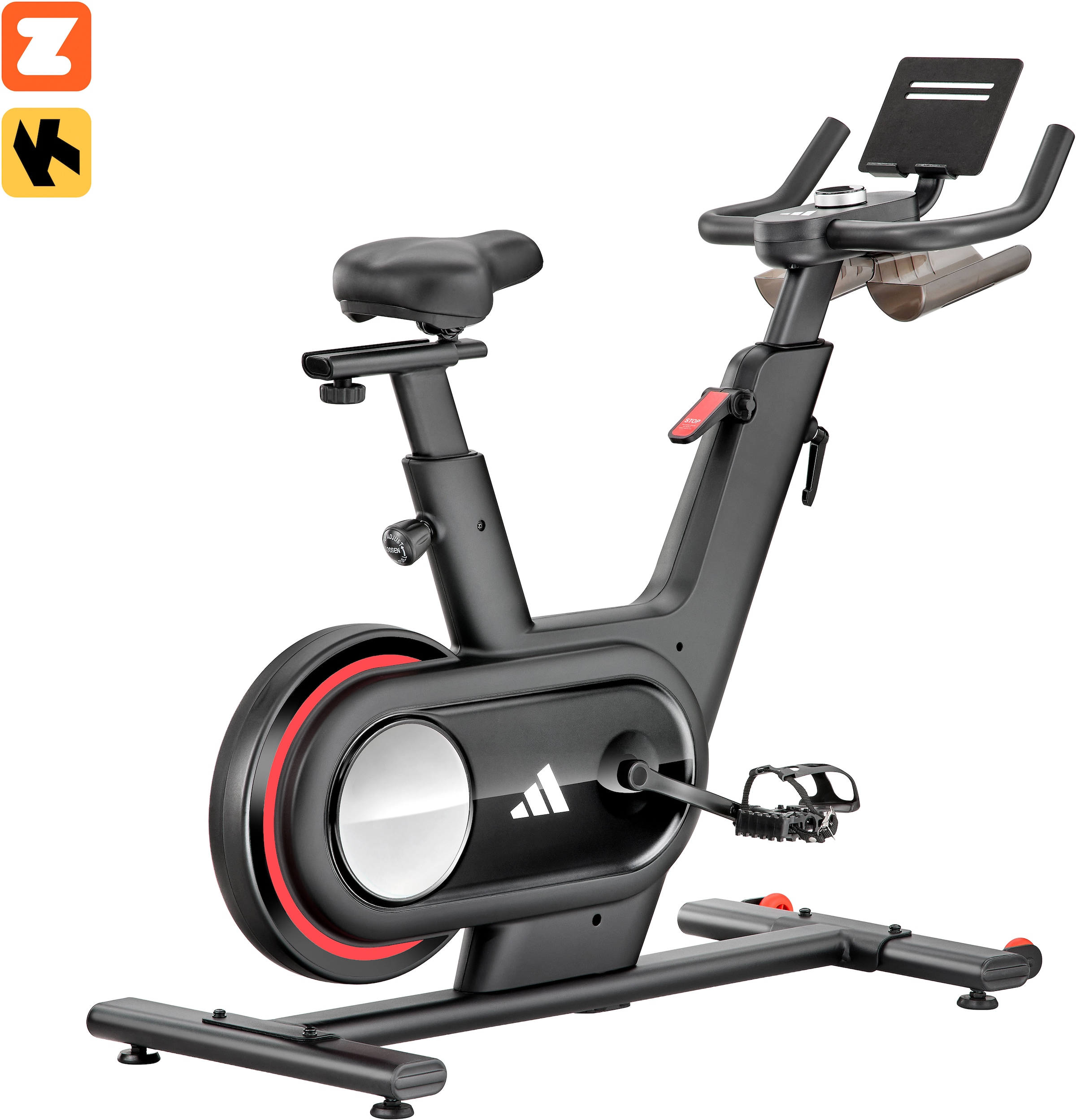 Ergometer "C-1", ohne Unterlegmatte, schwarz, ADIDAS PERFORMANCE, Heimtrainer, 110 kg max. Benutzergewicht, Fahrrad, 32 Widerstandsstufen