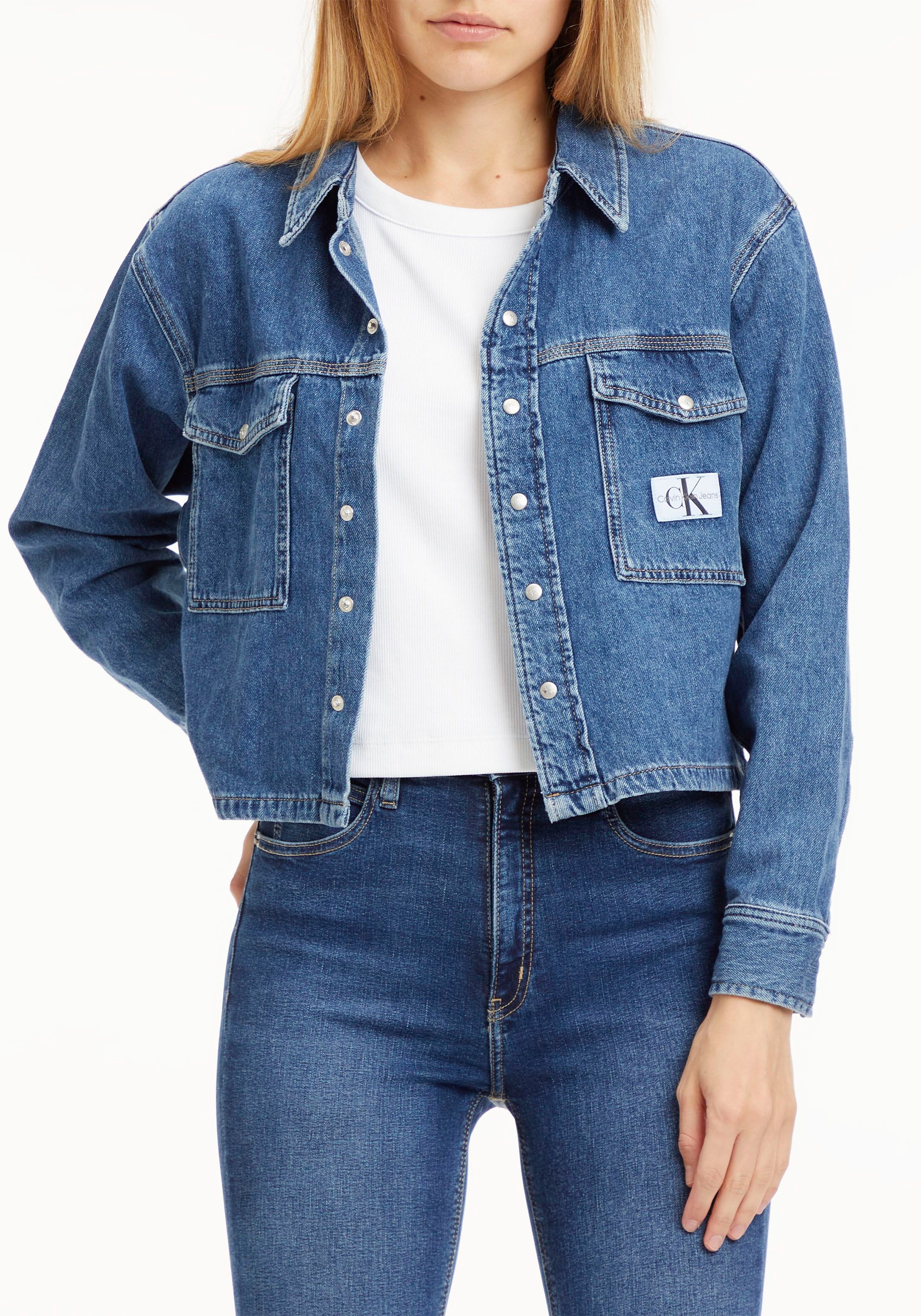 Calvin Klein Jeans Jeansbluse, mit Hemdblusenkragen BAUR für kaufen 