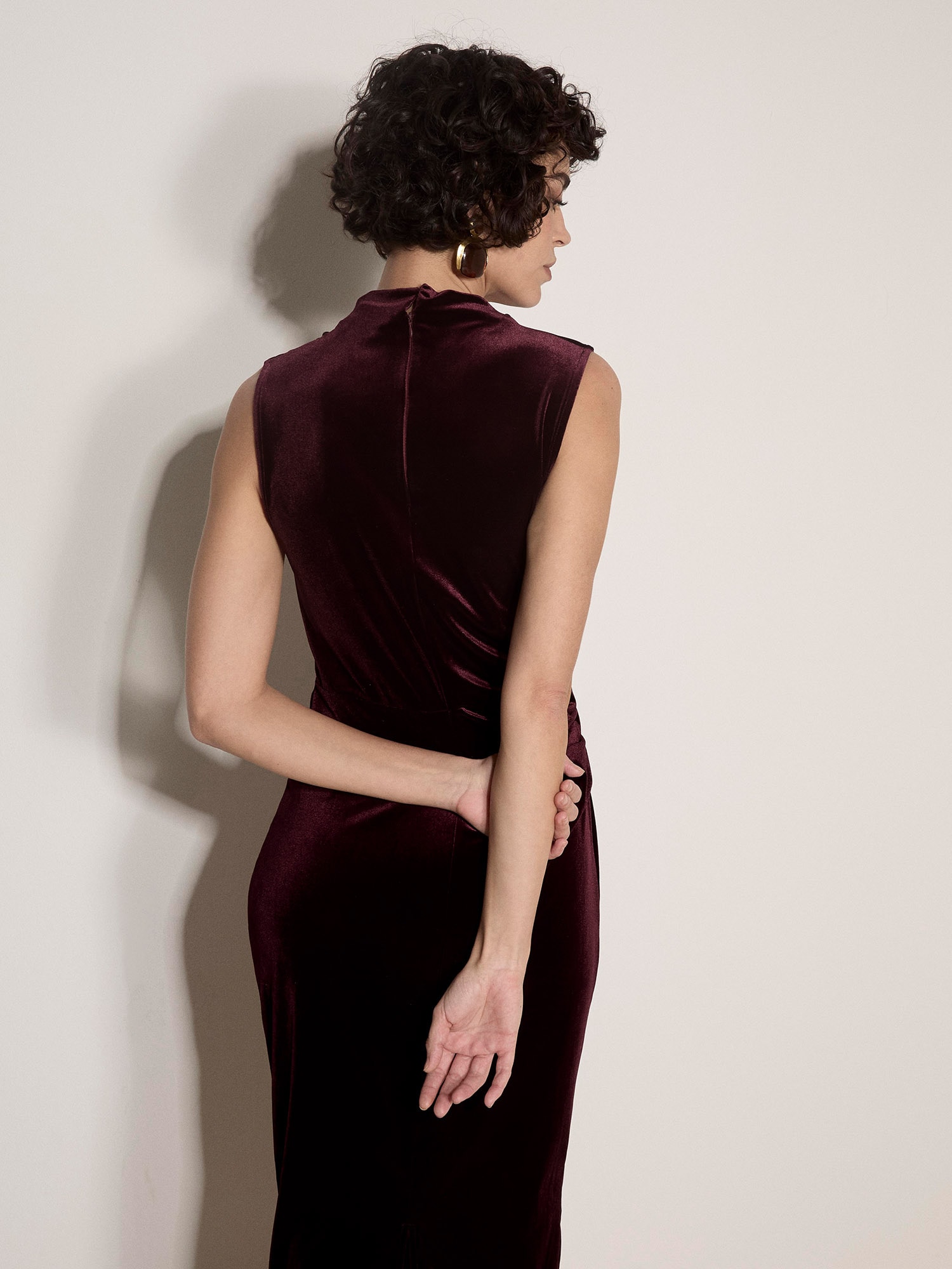 Apricot Partykleid »Bodycon-Midaxi-Kleid« Ohne Taschen aus Samt