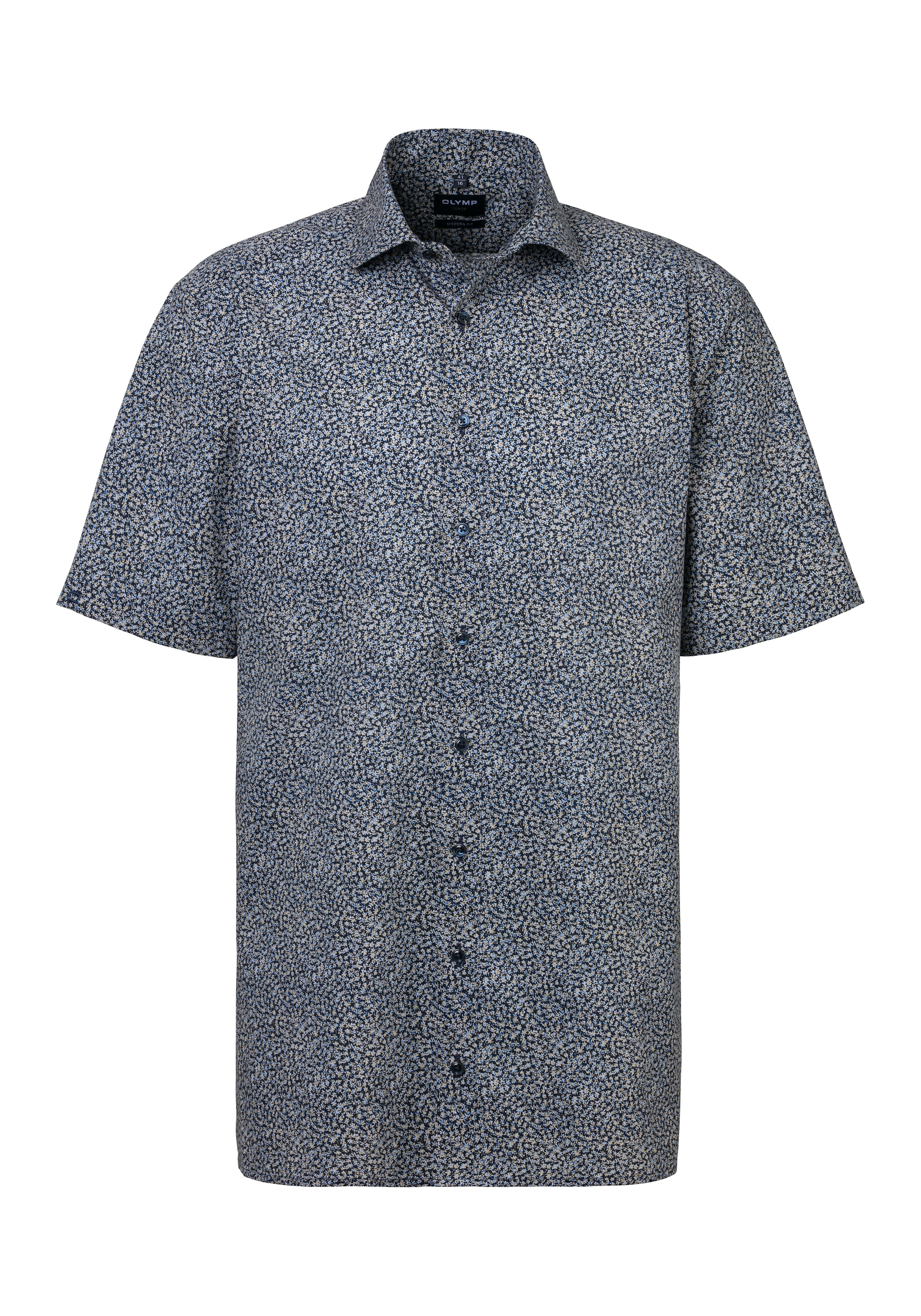 OLYMP Kurzarmhemd »Luxor Modern Fit«, mit Allover-Print, bügelfrei, atmungsaktiv