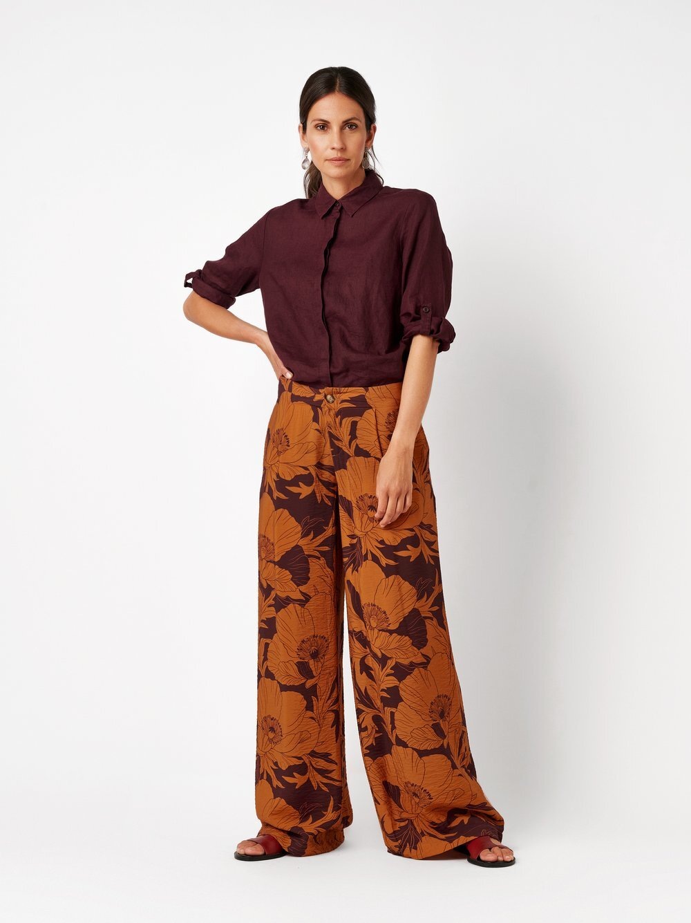 TONI Palazzohose »Elli Wide«  mit floralem Print und feiner Crêpe-Struktur