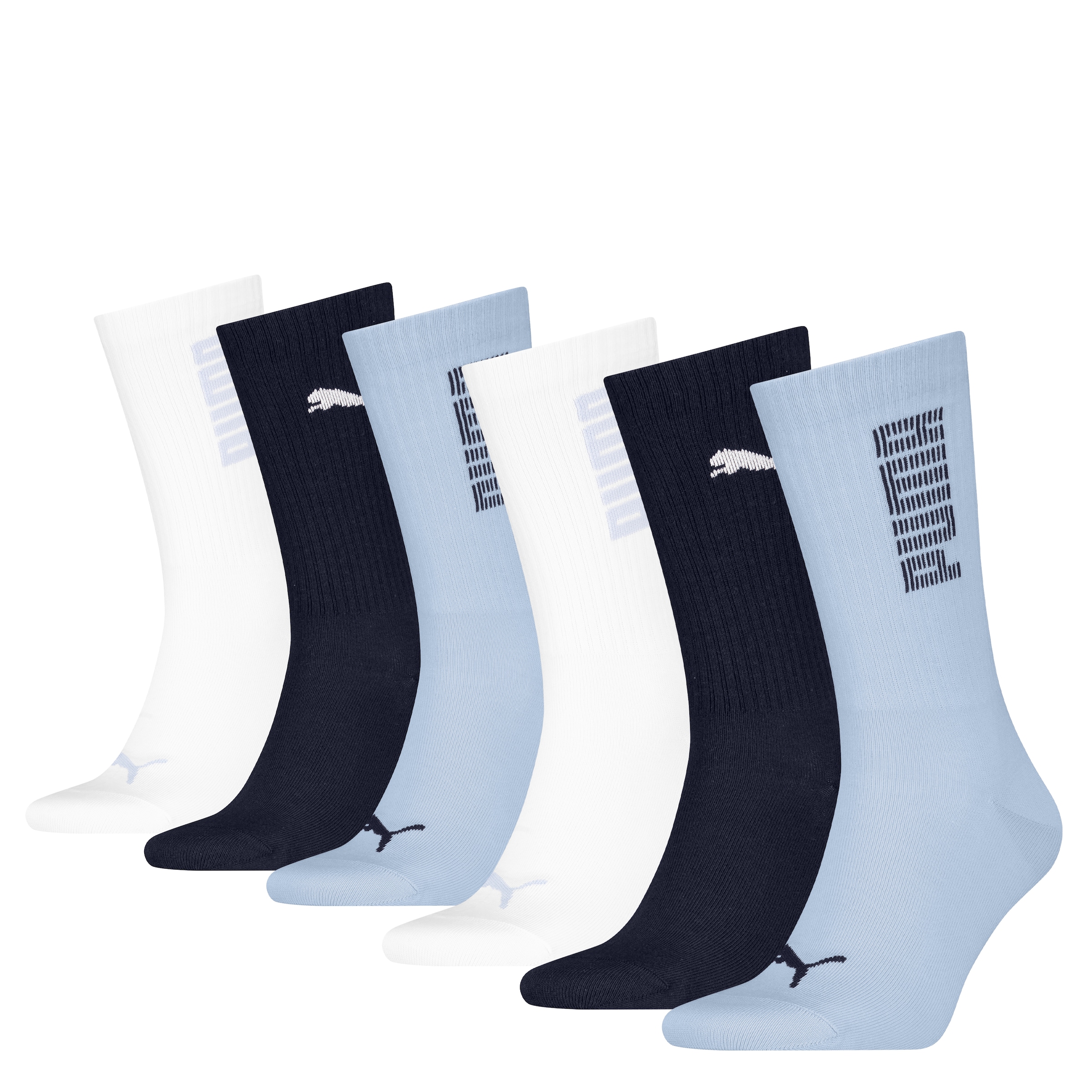 PUMA Socken "UNISEX RIB LOGO CREW SOCK" 6 Paar, mit Logo- und Logoschriftzug
