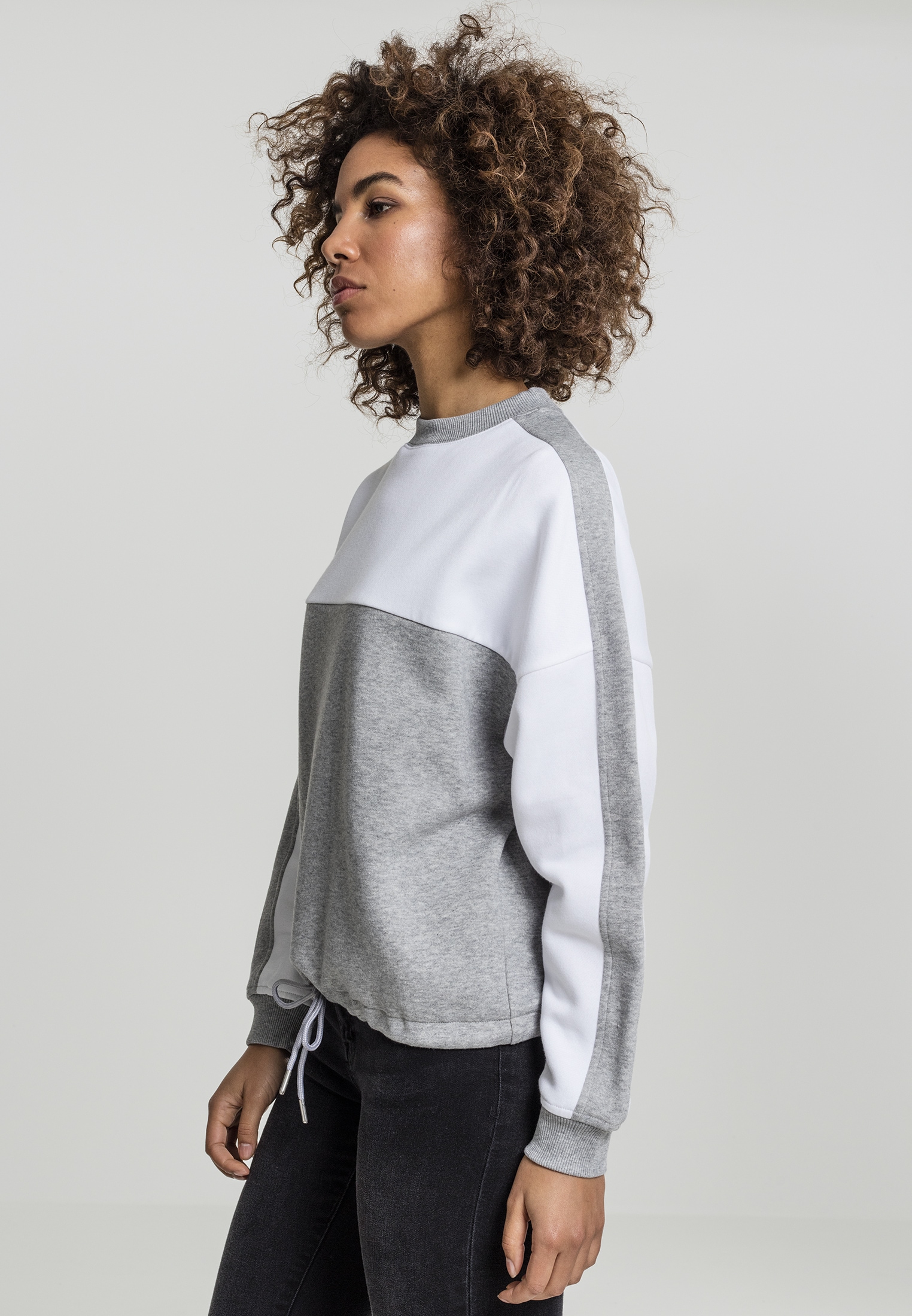 URBAN CLASSICS Sweatshirt »Urban Classics Damen Ladies Oversize 2-Tone Stripe Crew«, (1 tlg.)