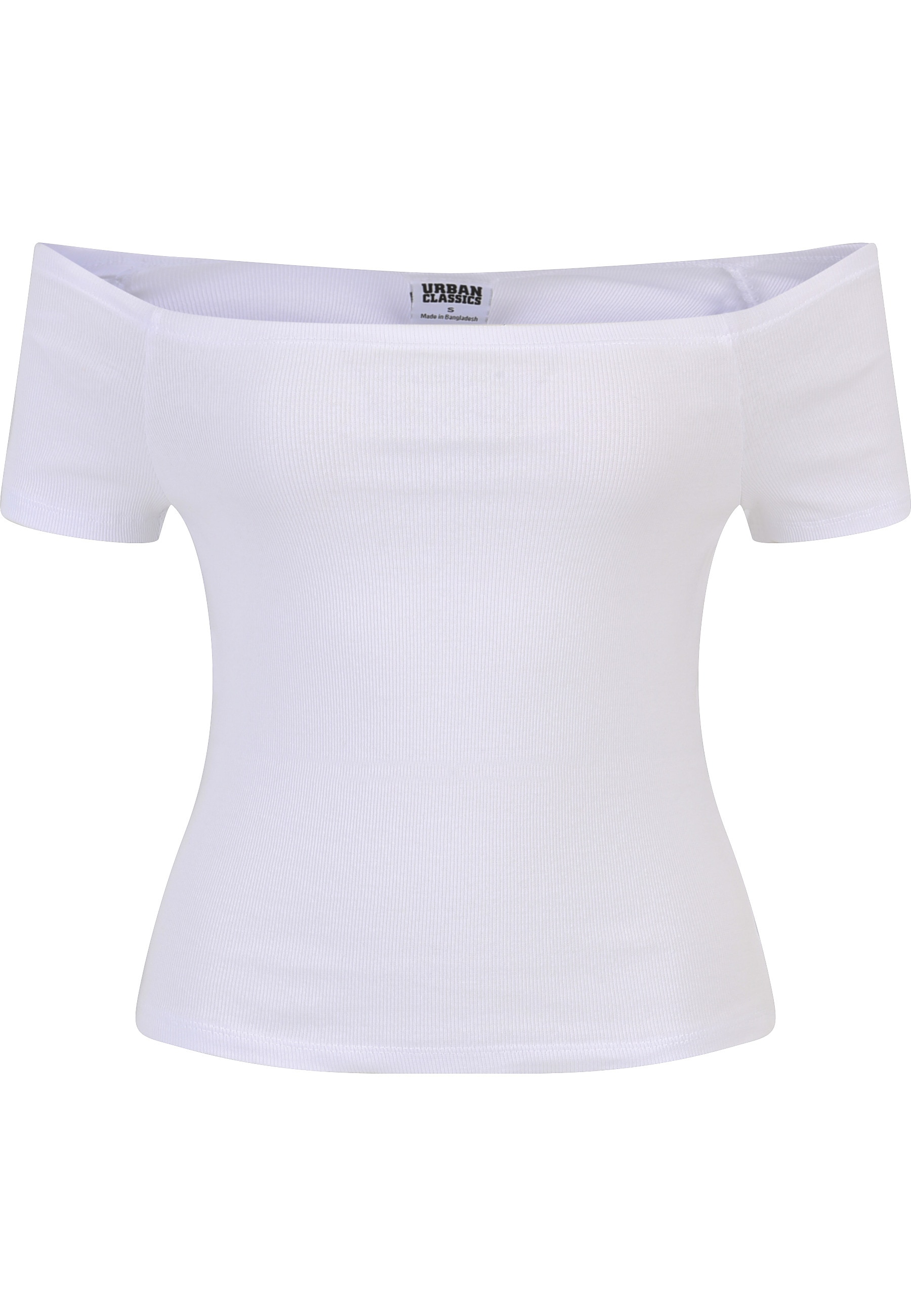 URBAN CLASSICS T-Shirt »Urban Classics Damen Ladies Off Shoulder Rib Tee 2-Pack« 1 Stk.