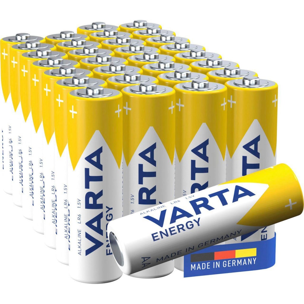 VARTA Batterie »30er Pack Energy AA Mignon LR6 Alkaline - Made in Germany«, LR06, (30 St.)