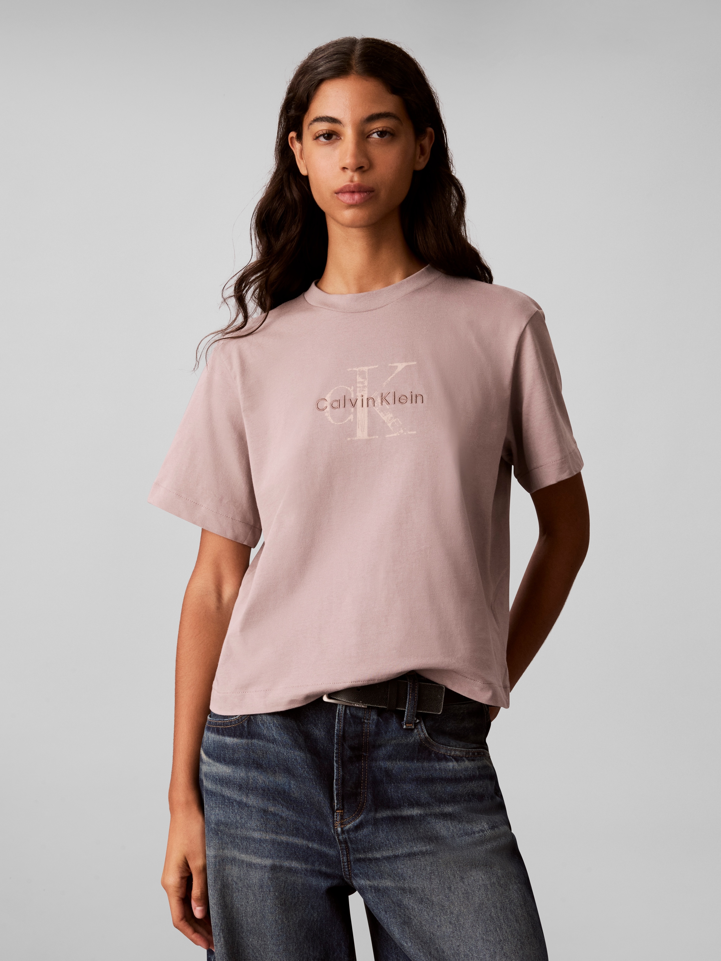 Calvin Klein Jeans T-Shirt "BOXY HAND DRAWN MONOLOGO TEE" Regular fit, Logoschriftzug