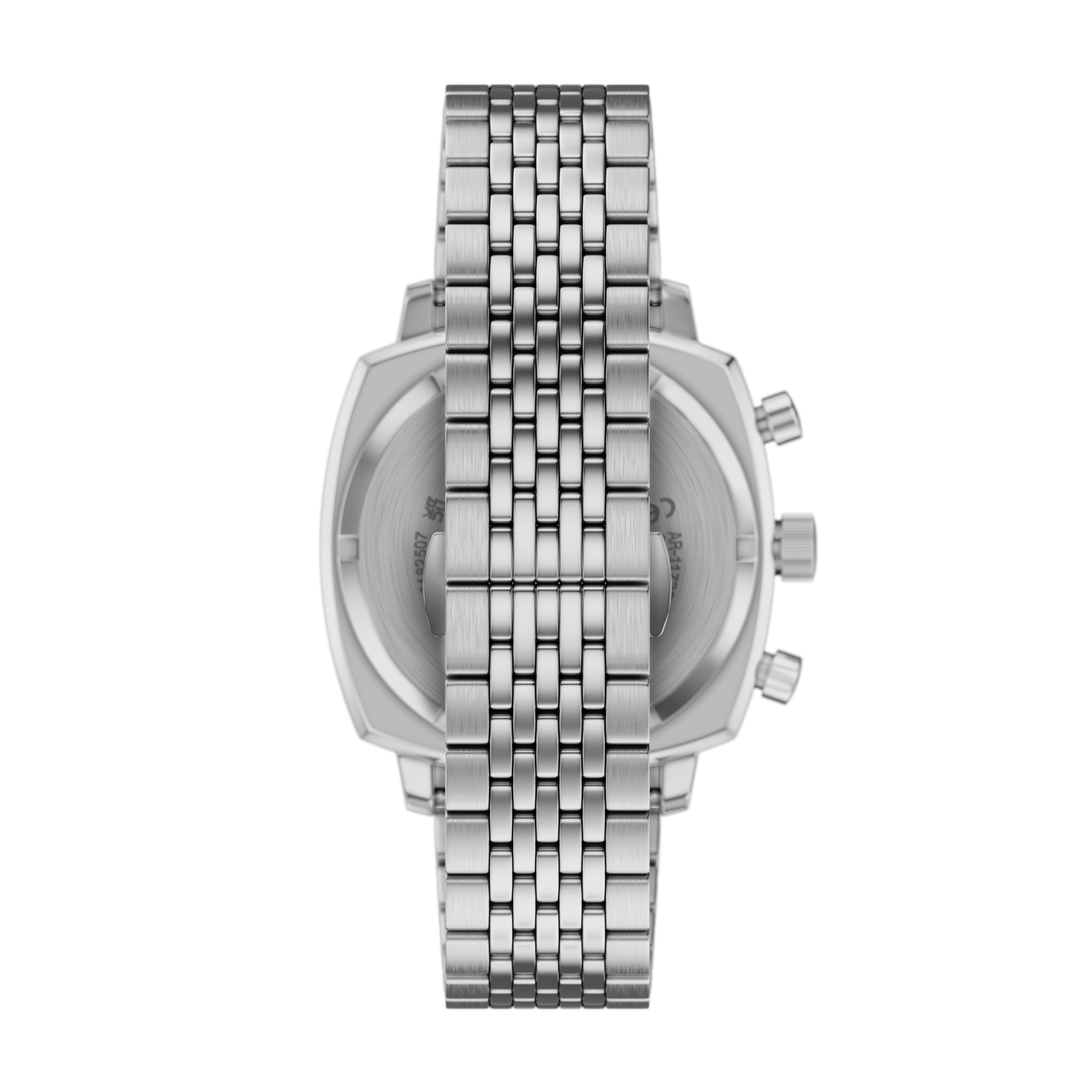 Emporio Armani Chronograph Quarzuhr, Armbanduhr, Edelstahlarmband, analog, Tag, Stoppfunktion