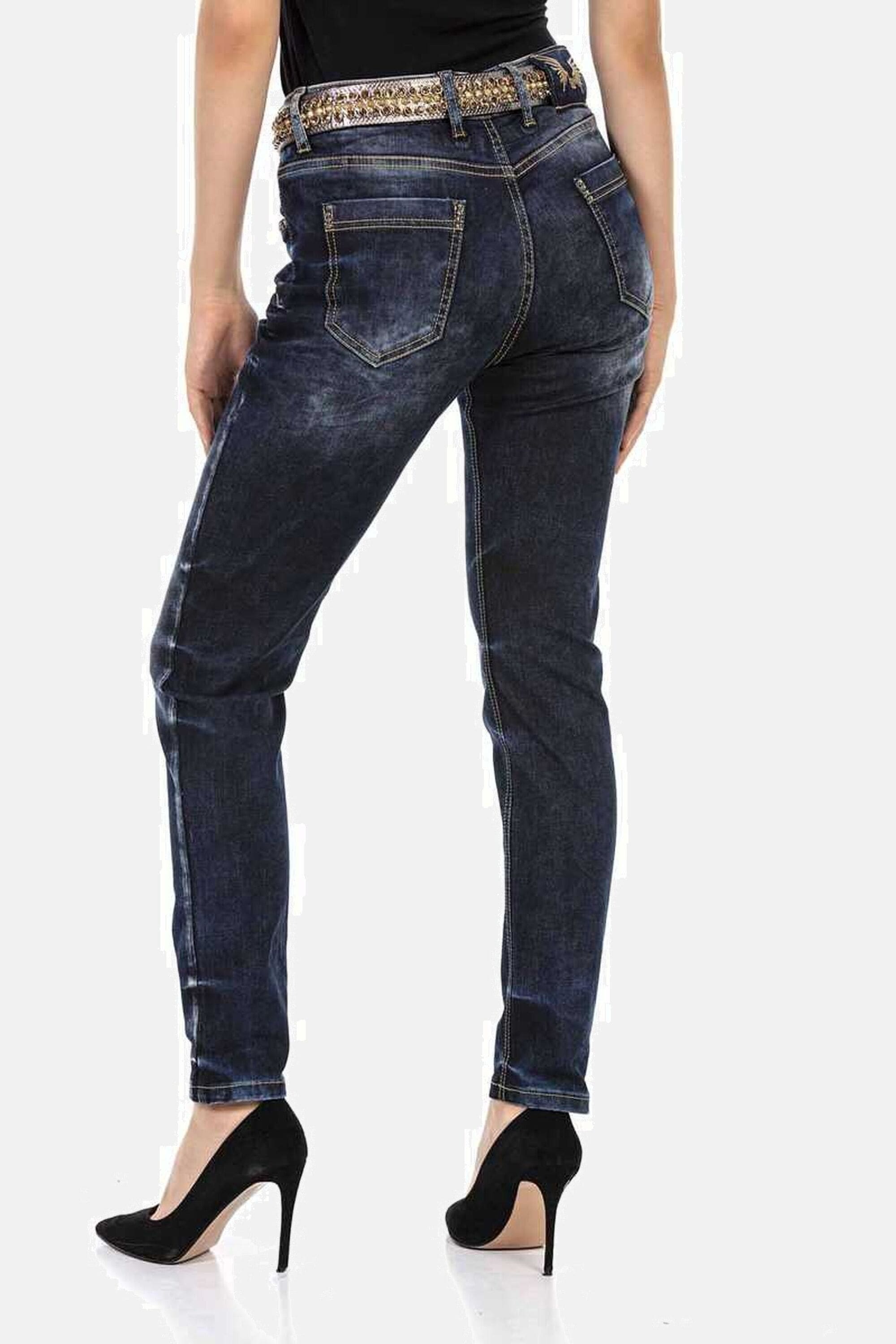 Cipo & Baxx Slim-fit-Jeans »Jeans«, Mit glänzenden Nieten, WD465