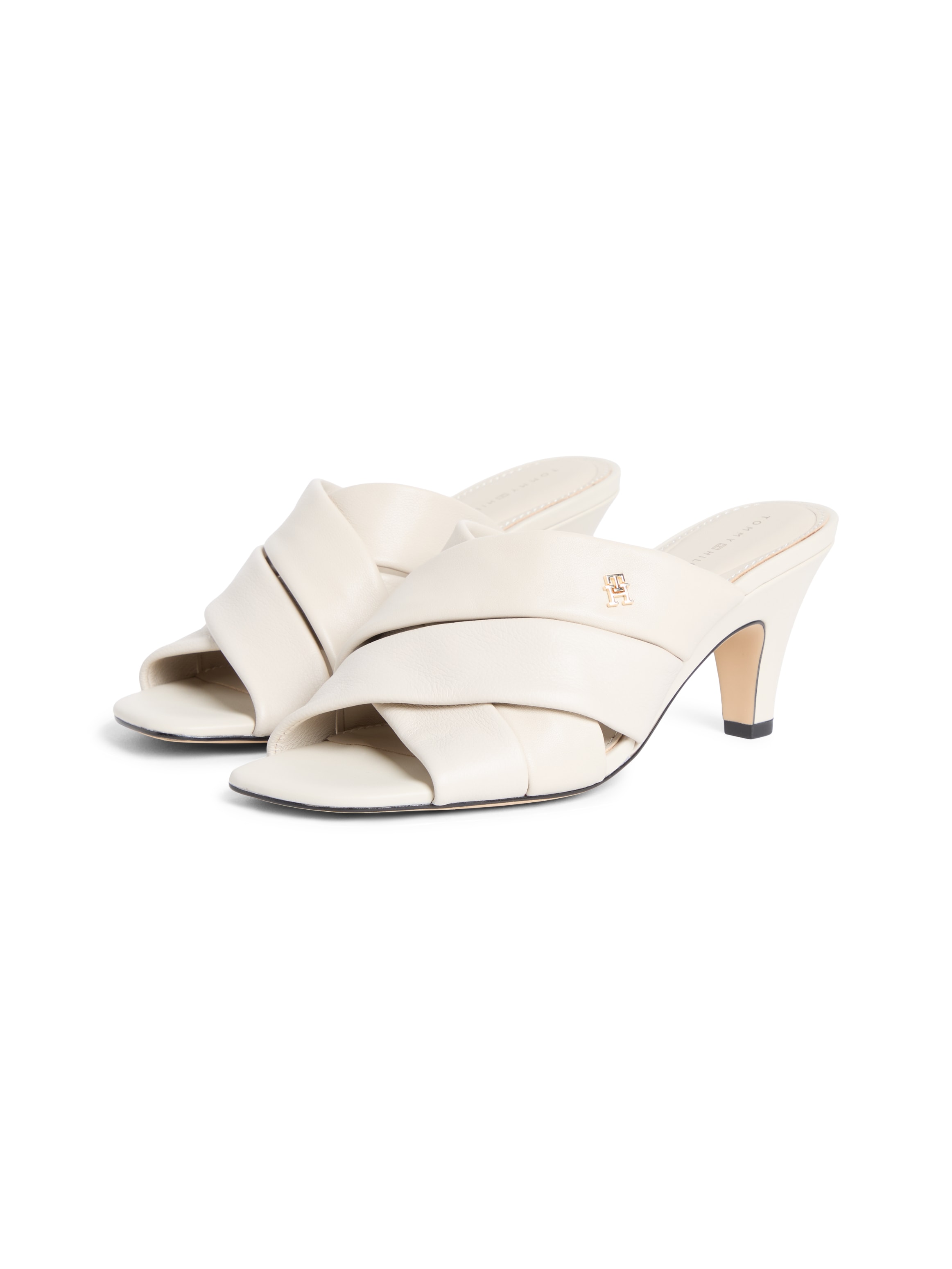 Tommy Hilfiger Pantolette "ELEVATED MID HEEL MULE LTH" Sommerschuh, Schlupf günstig online kaufen