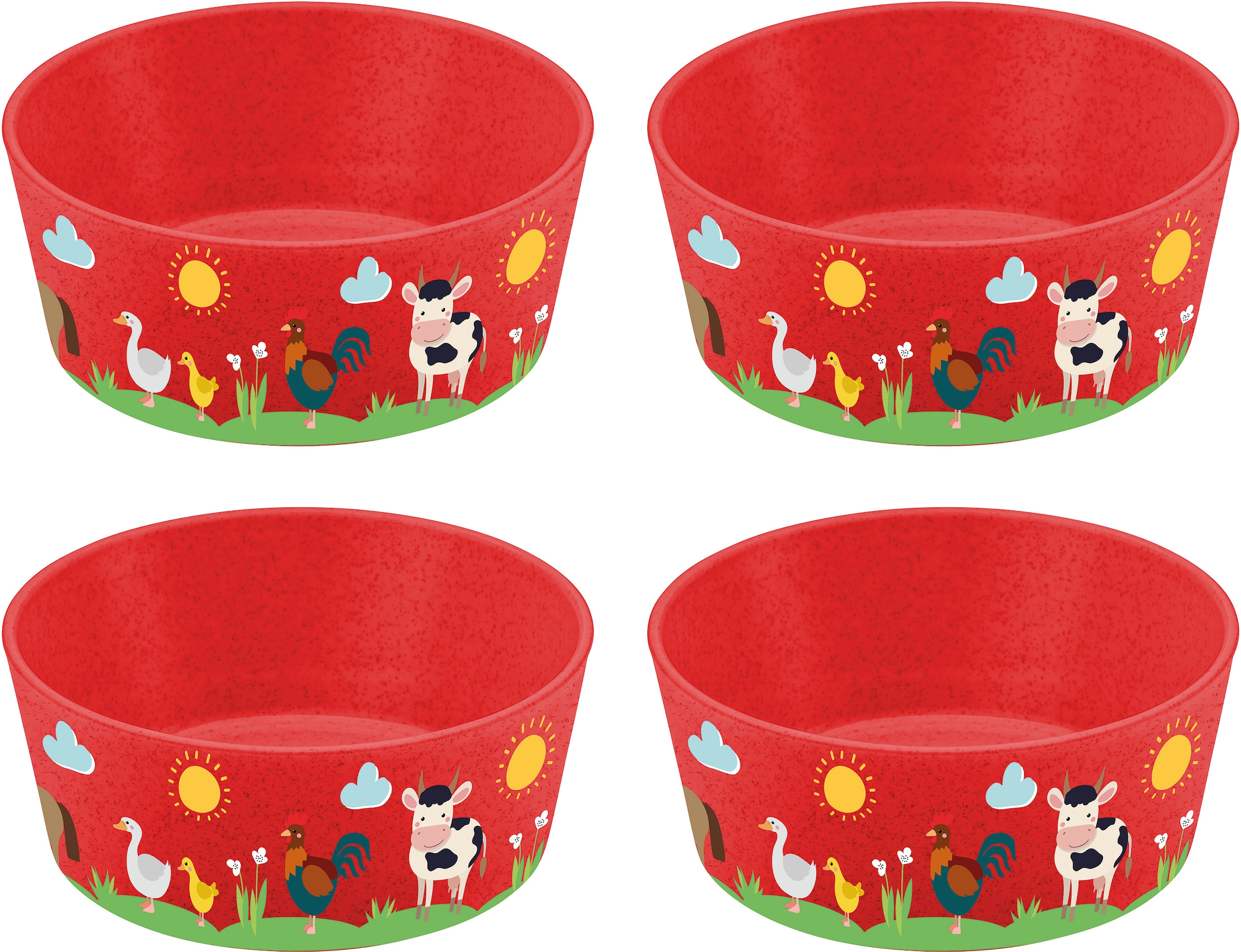 KOZIOL Kinderschale "CONNECT BOWL FARM", 4 tlg., aus Kunststoff, 100% recycelbar,100% made in Germany CO² neutral produz