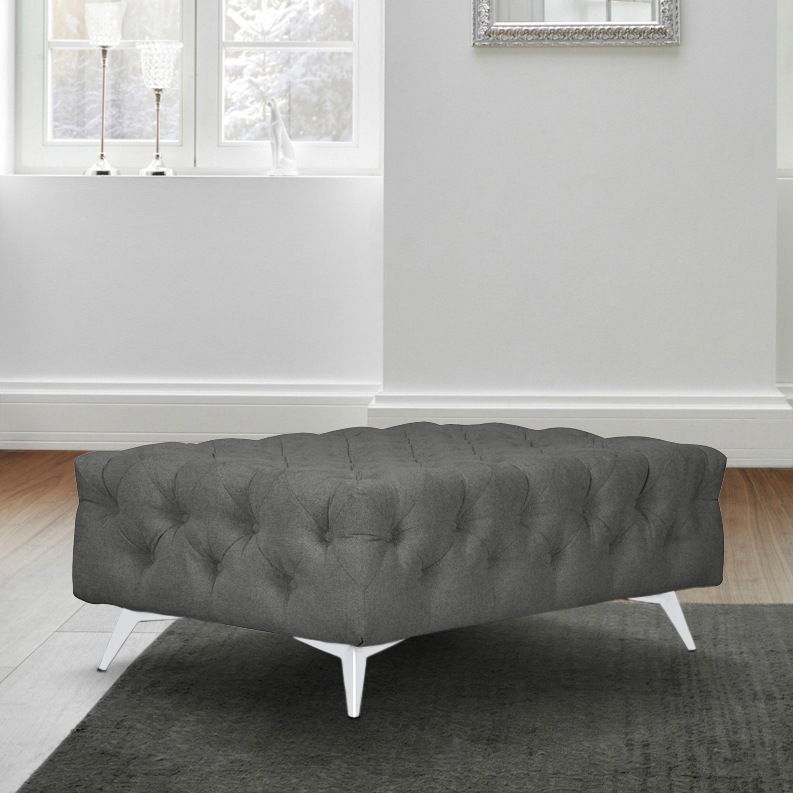 Home affaire Polsterhocker "Amaury" Chesterfield-Optik, Breite 120cm, Fußfa günstig online kaufen