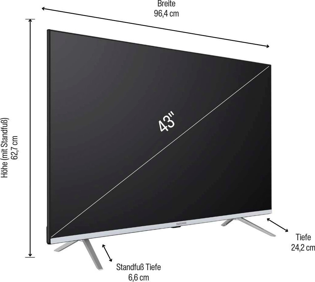 Telefunken LED-Fernseher, 108 cm/43 Zoll, 4K Ultra HD, Smart-TV