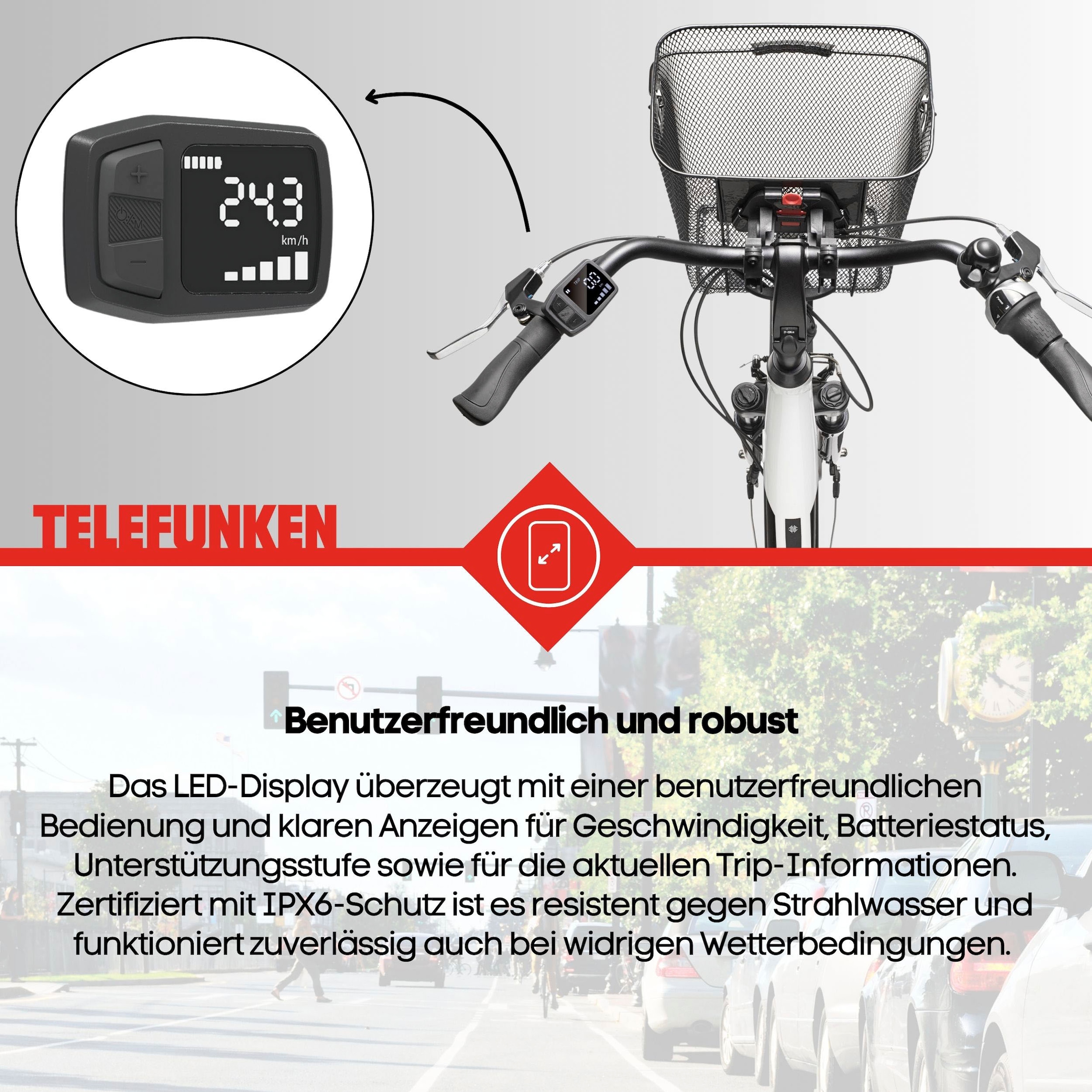 Telefunken E-Bike »Multitalent RC840«, 7 Gang, Shimano, Nexus, Frontmotor 250 W, Pedelec, Elektrofahrrad für Damen u. Herren