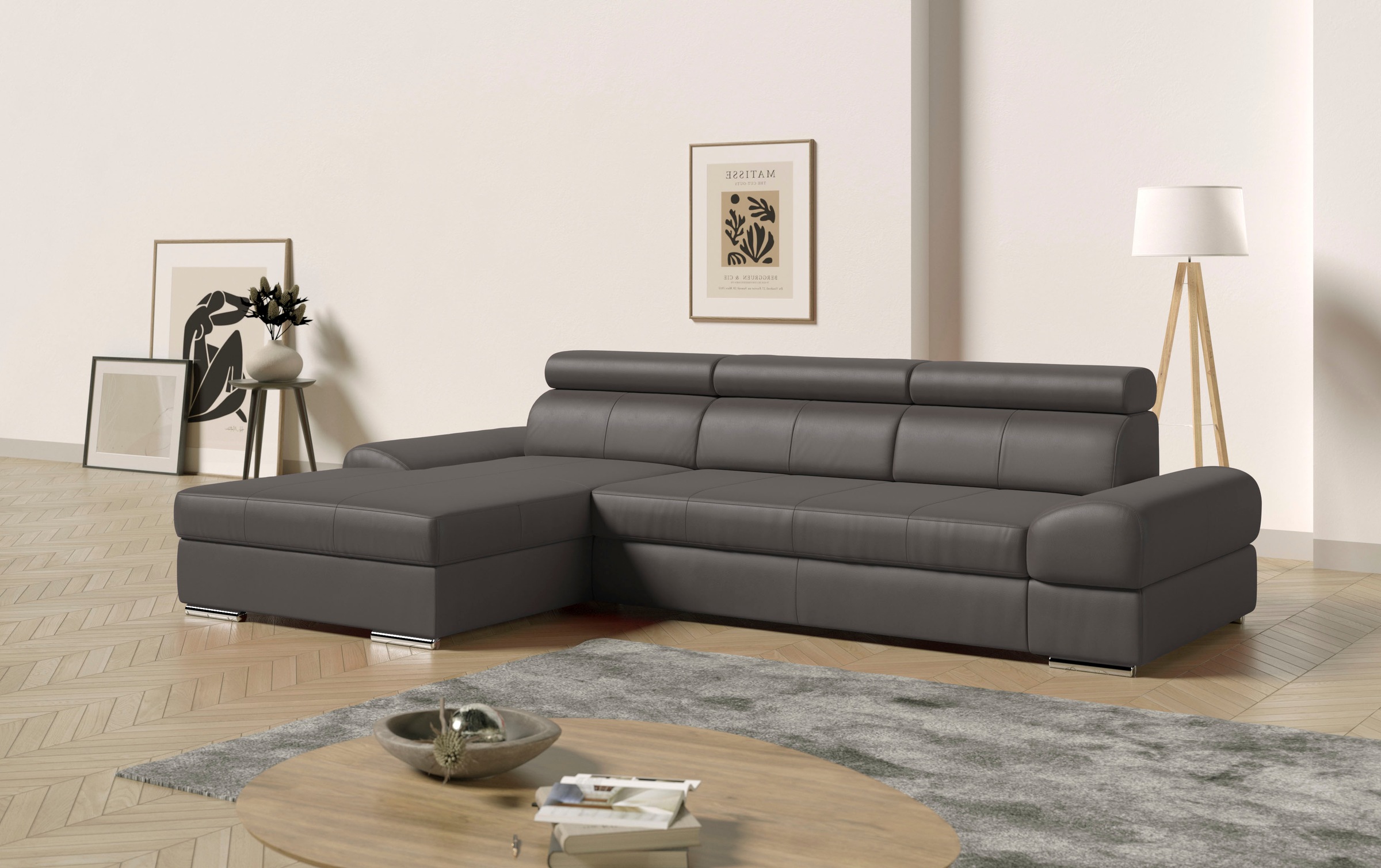 sit&more Ecksofa "Broadway L-Form" inklusive Kopfteilverstellung, wahlweise mit Schlaffunktion