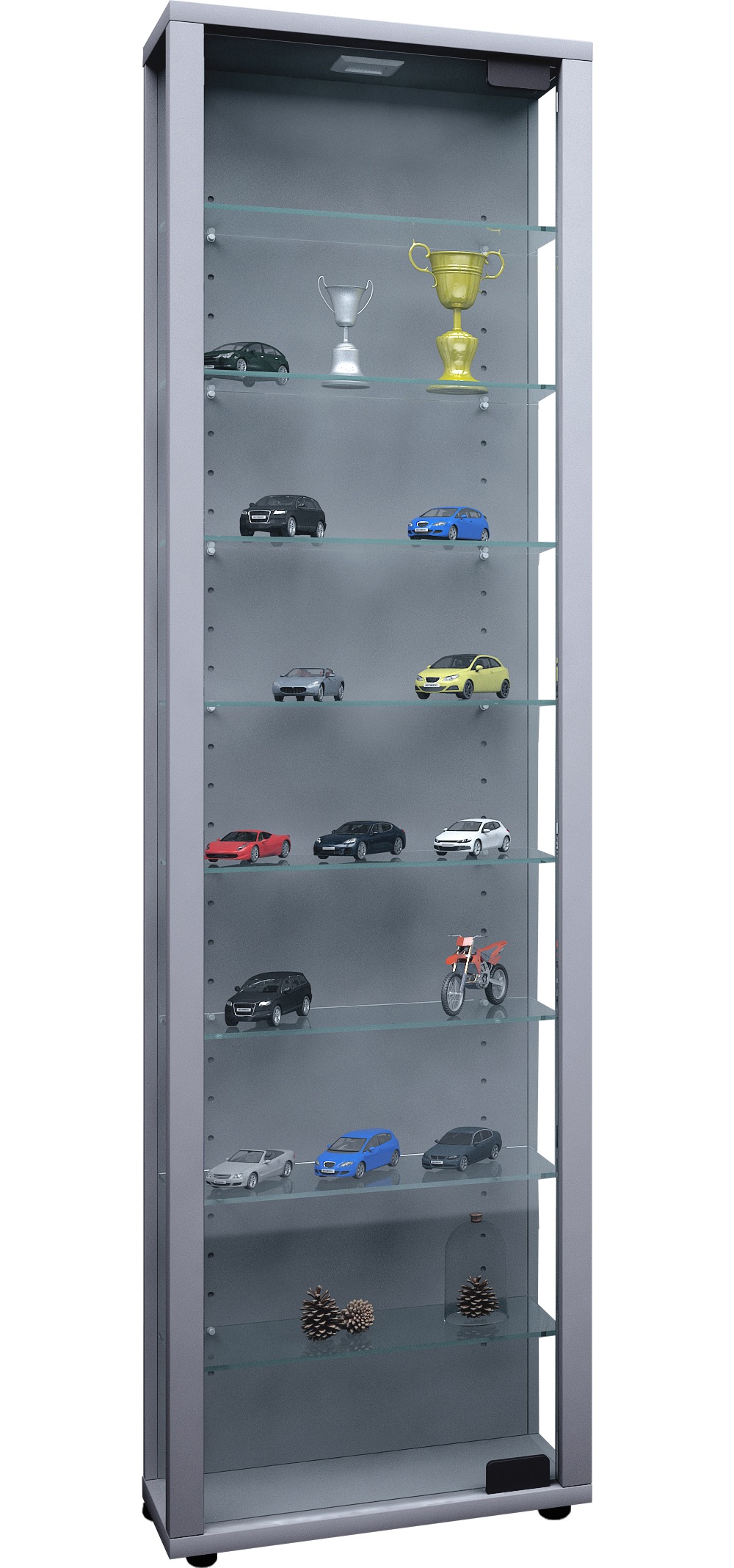 VCM Standvitrine "Holz Glas Stand Vitrine Sammelvitrine Edana Maxi" 1 Stk. tlg.