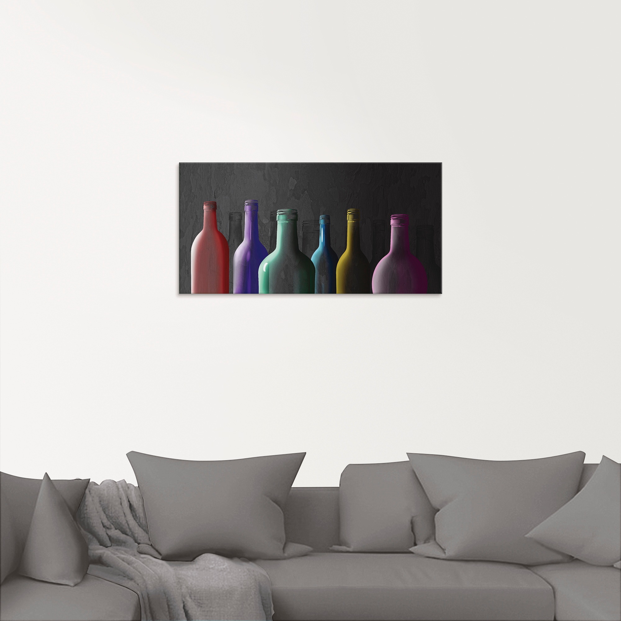 Artland Glasbild "Bunte Glasflaschen" Getränke 1 Stk. tlg. in verschiedenen günstig online kaufen