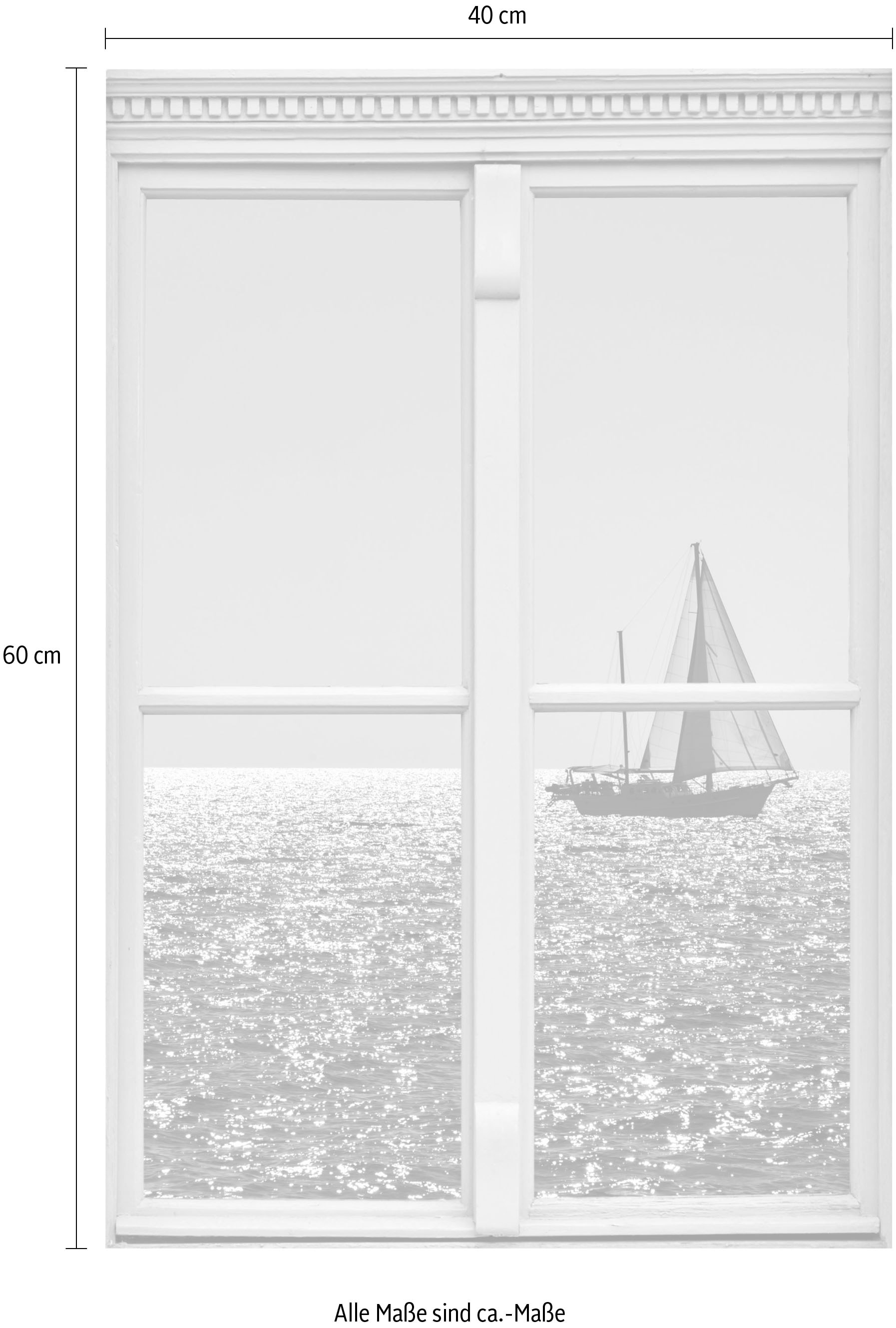 queence Wandsticker »Segelboot«, Wandsticker, Wandbild, selbstklebend, 3D, Fenster
