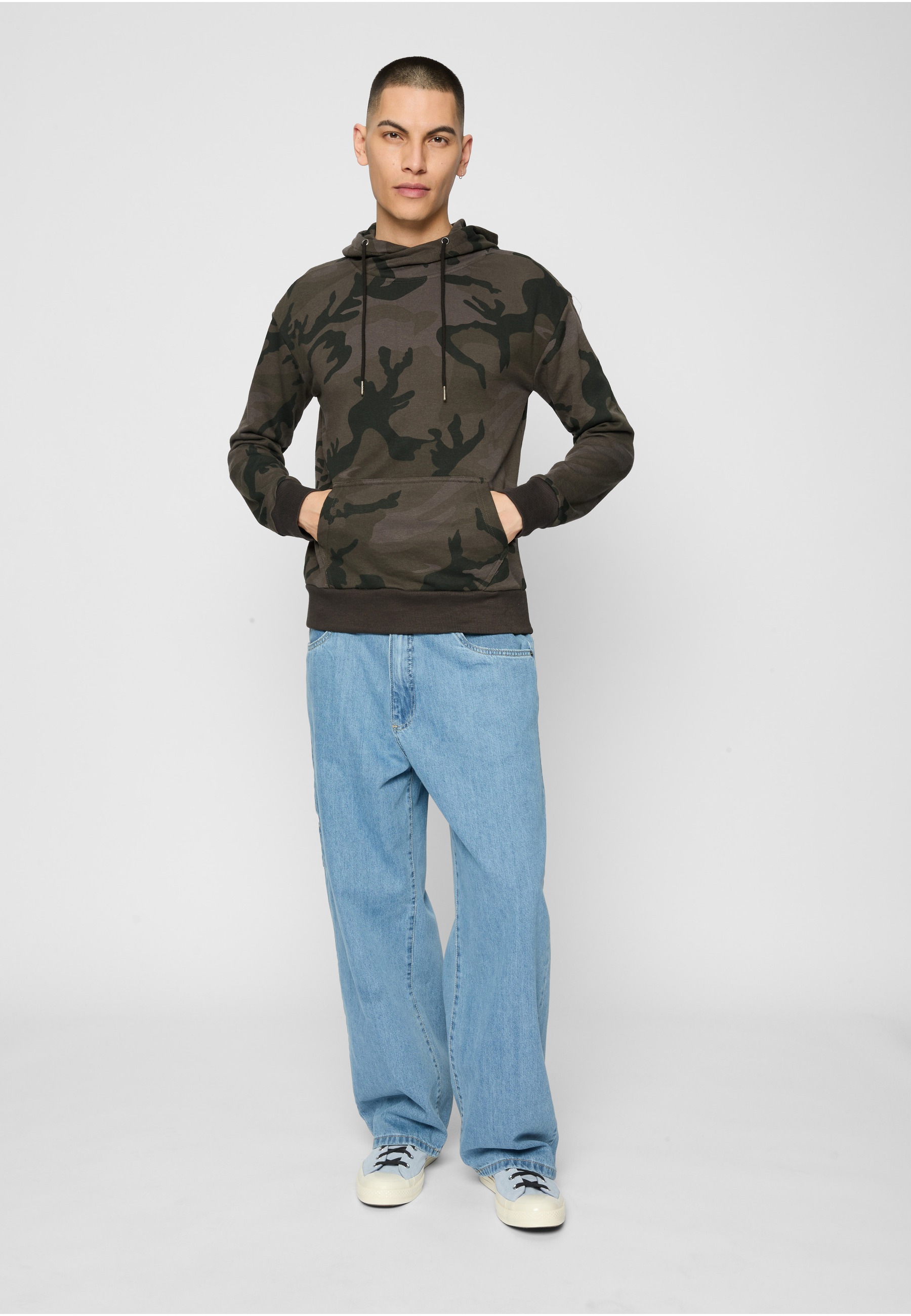 URBAN CLASSICS Kapuzenpullover »Urban Classics Herren High Neck Camo Hoody« 1 Stk.