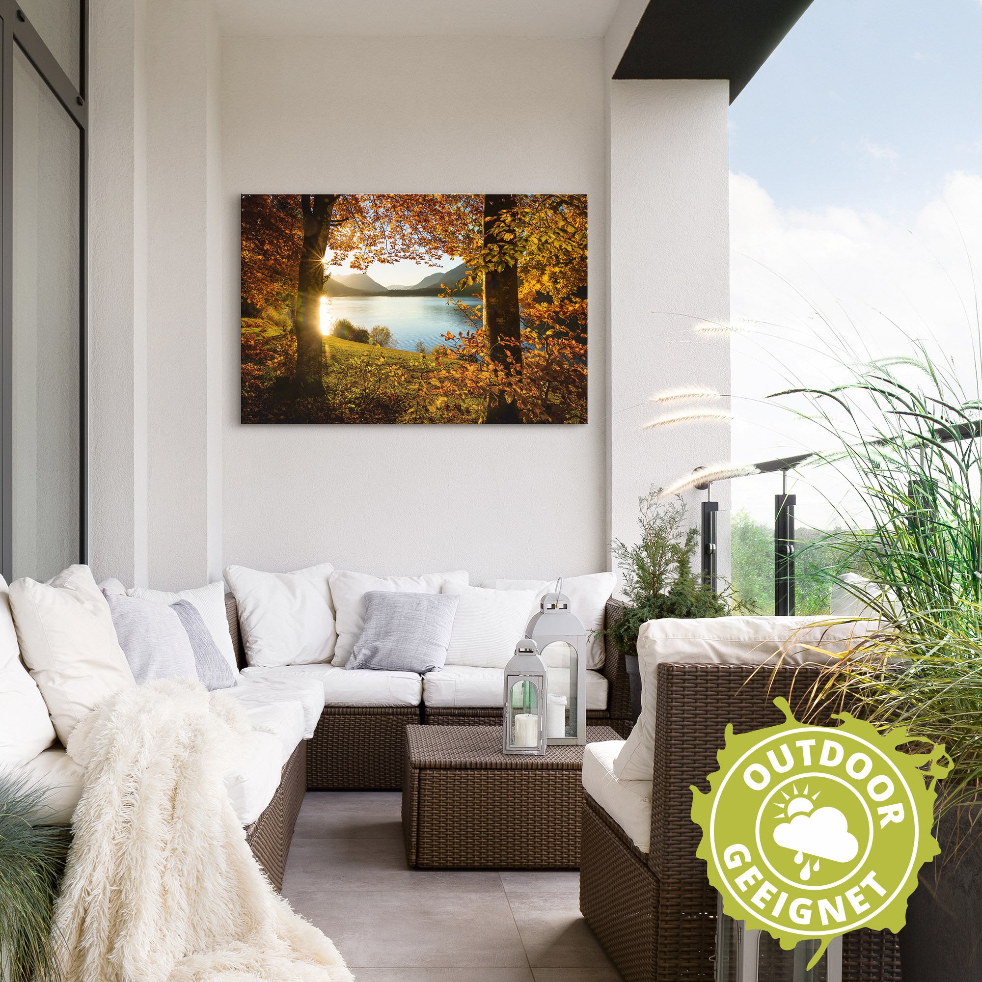 Artland Wandbild »Herbst am Sylvensteinsee«, Gewässer, (1 St.), als Alubild, Outdoorbild, Leinwandbild, Poster in verschied. Größen